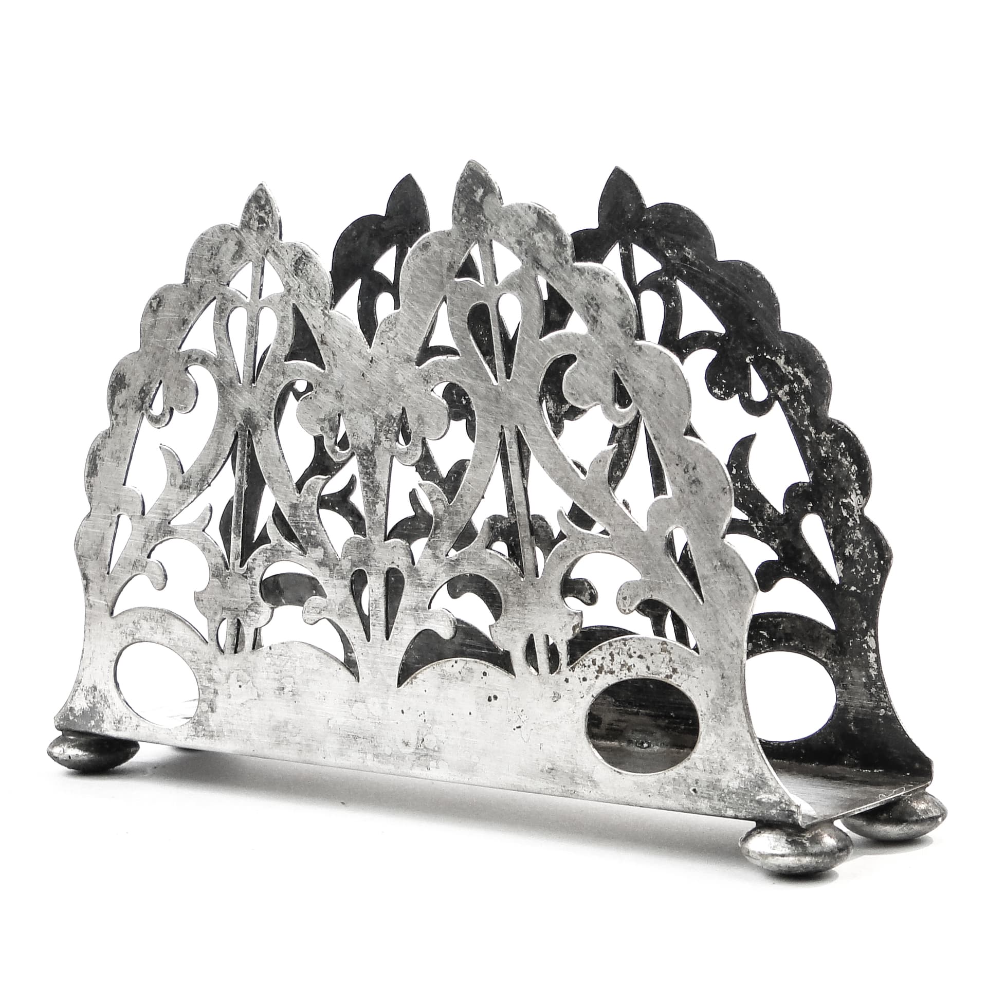 Art Deco napkin holder, silver-plated brass, Germany, 1950s. - 97783