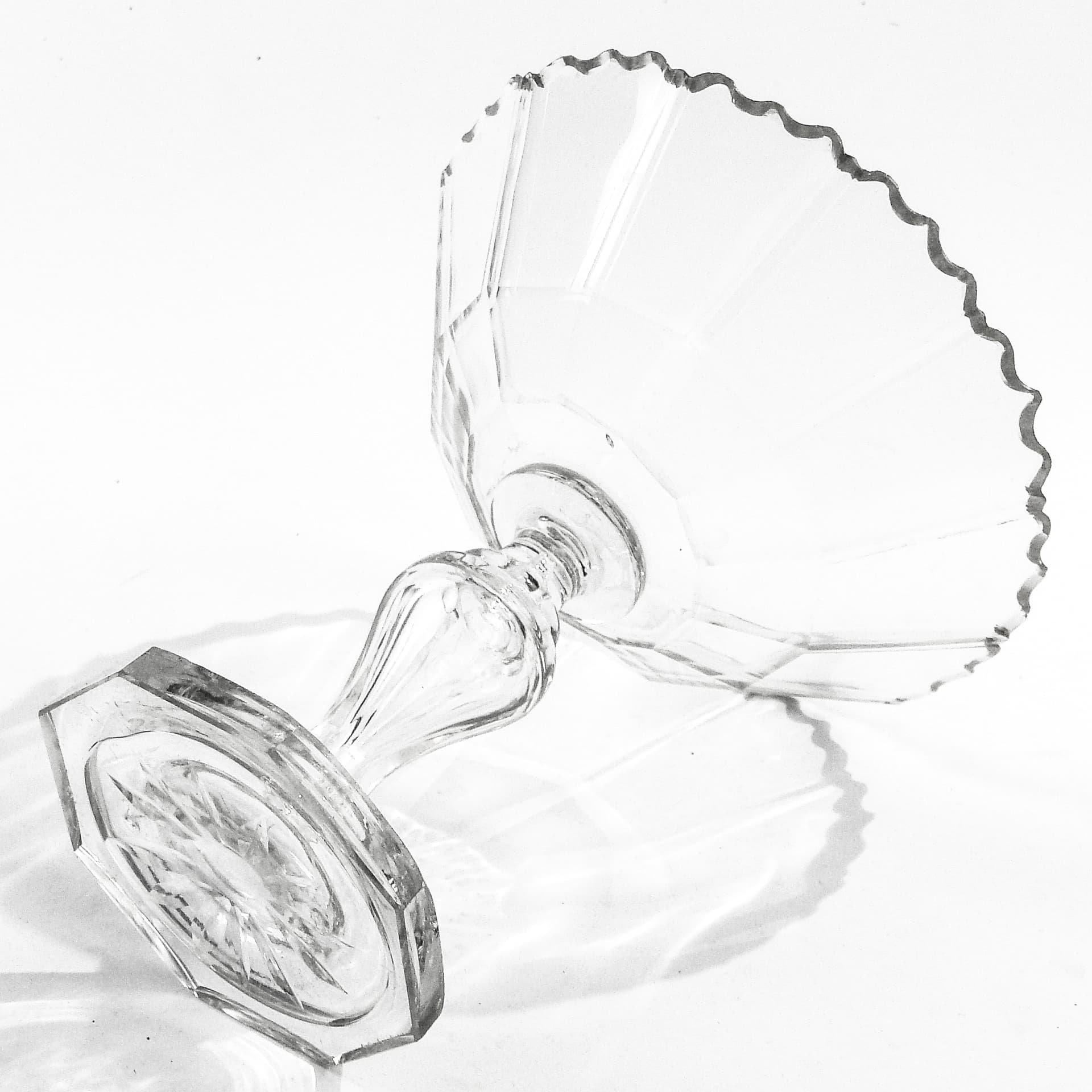 Biedermeier compote, transparent crystal, Czech Republic, 19th c. - 97812