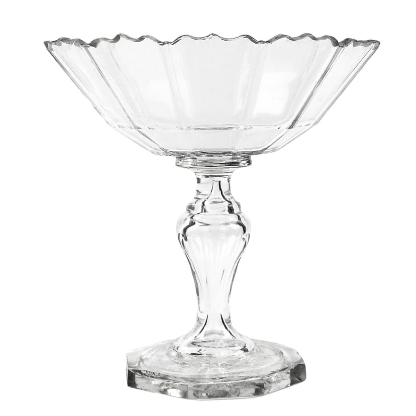 Biedermeier compote, transparent crystal, Czech Republic, 19th c.