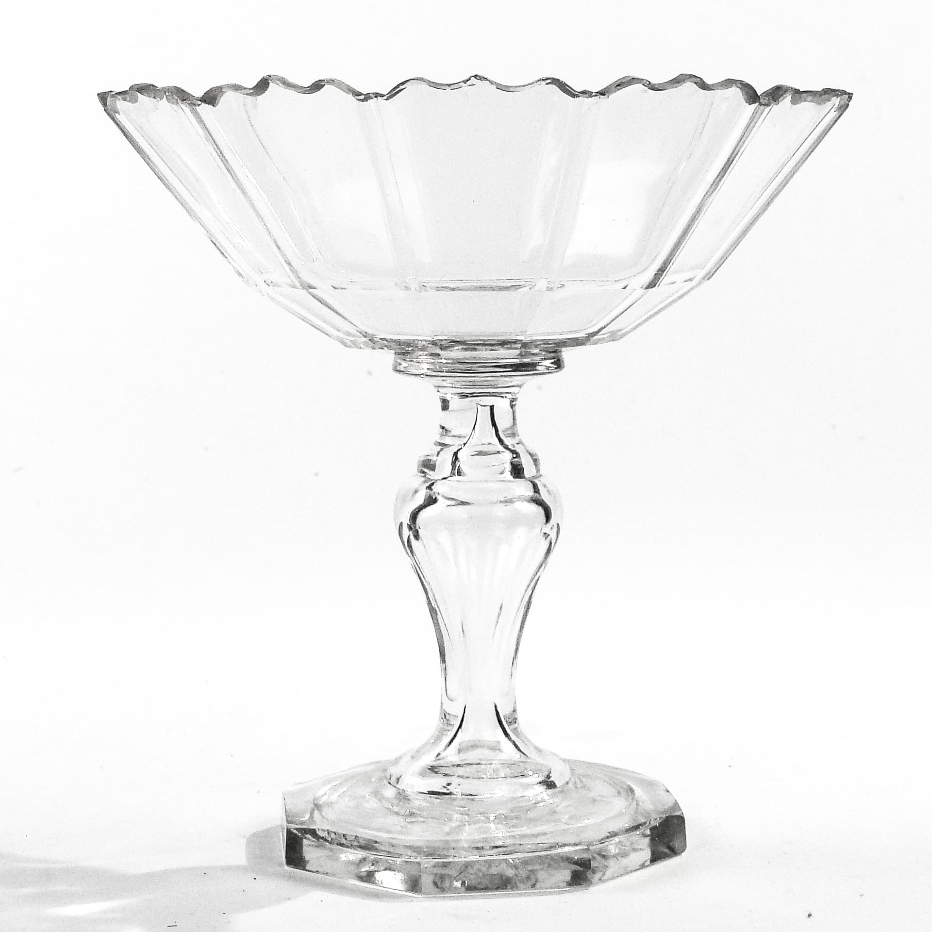 Biedermeier compote, transparent crystal, Czech Republic, 19th c. - 97808