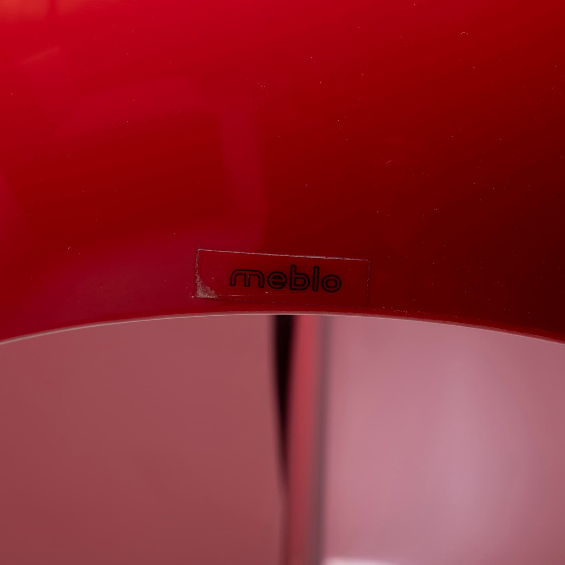 Floor lamp Lucerna, red plexiglass, chrome steel, by L. Massoni, Meblo, Slovenia, 1970s. - 94428