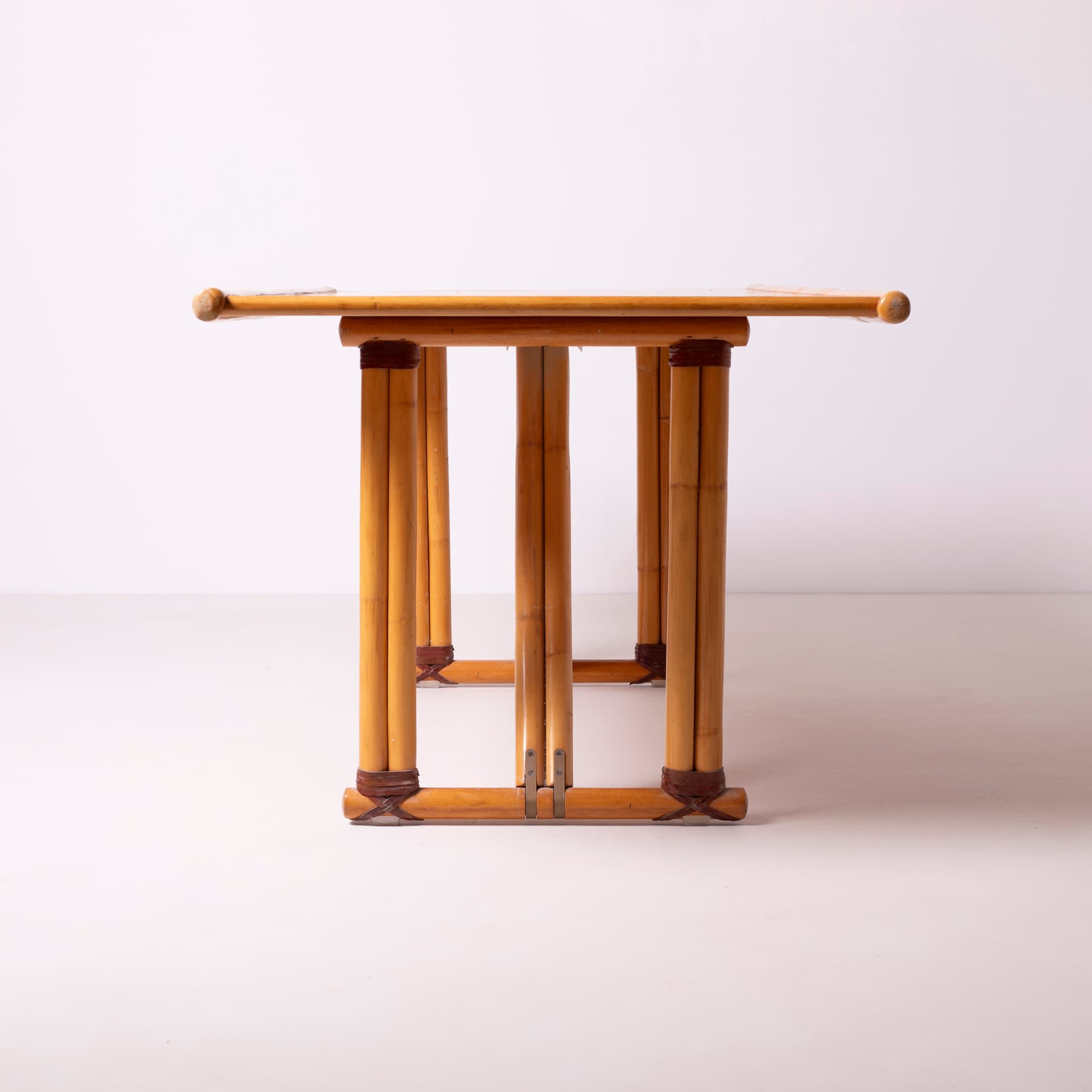 Dining Table Postmodern, beige bamboo, Italy, 1980s. - 94736