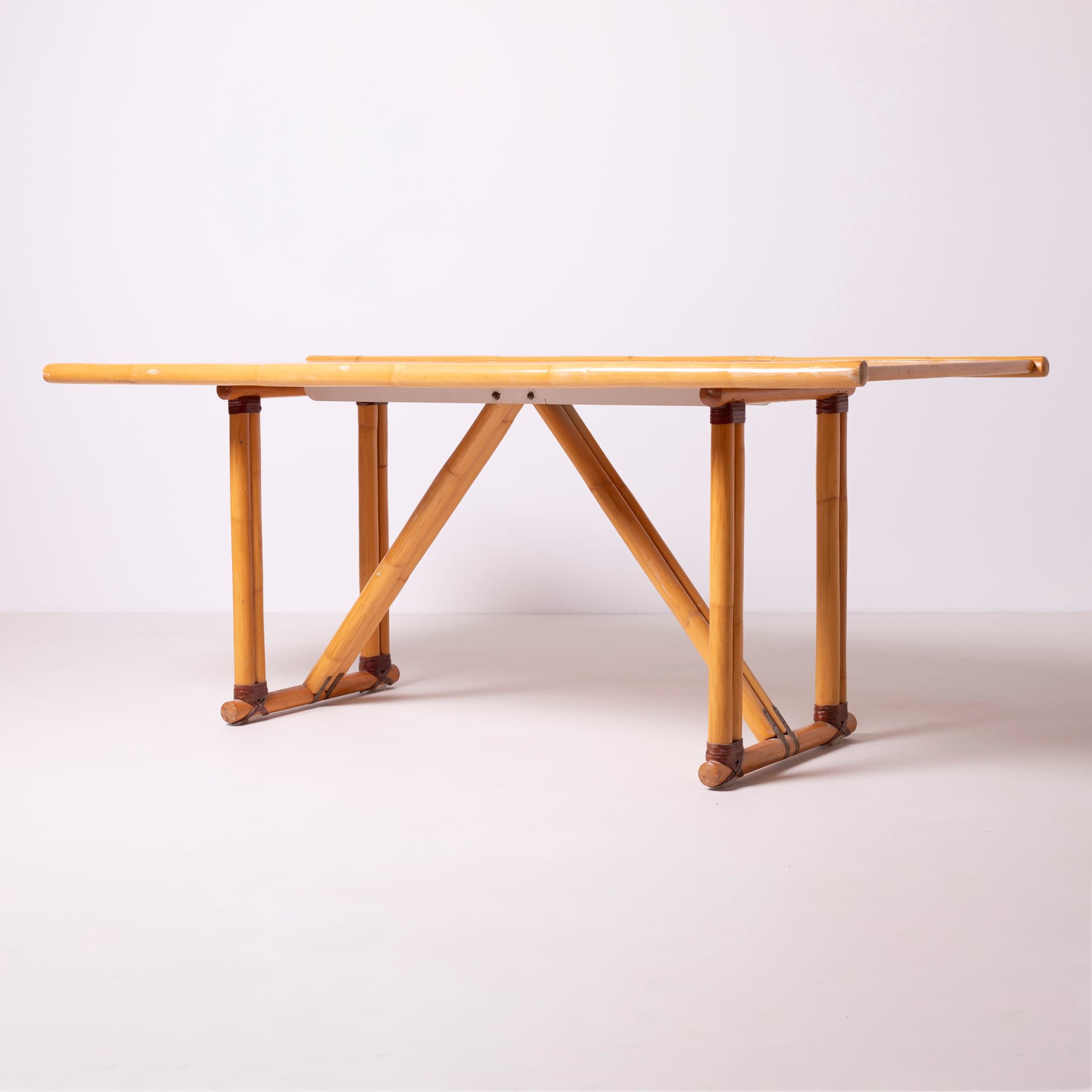 Dining Table Postmodern, beige bamboo, Italy, 1980s. - 94735