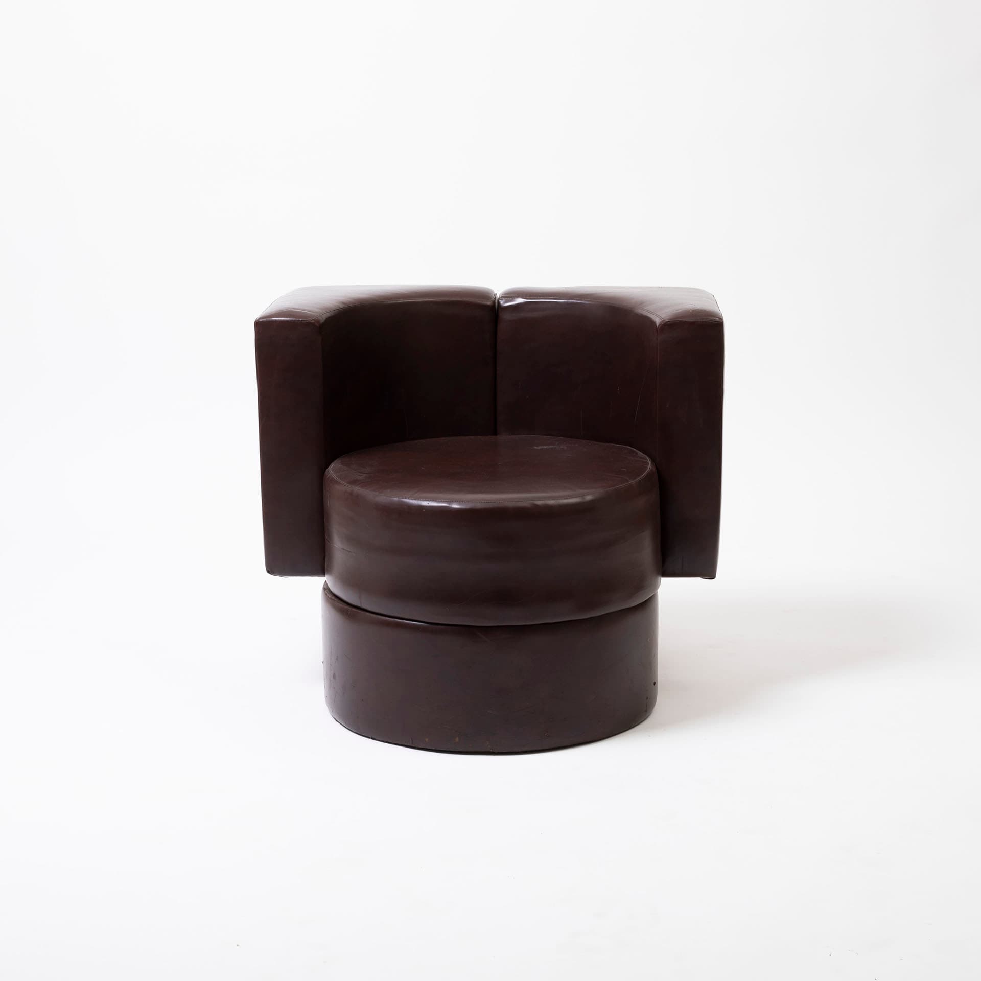 Fotel klubowy, brązowy, skaj, Słowacja, lata 70. - 95448