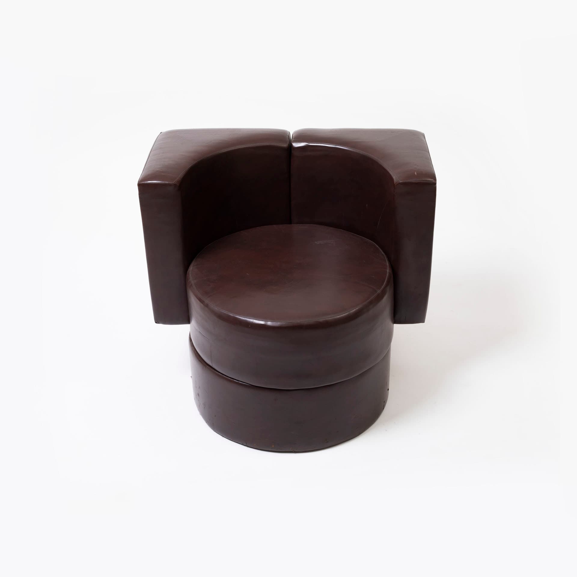 Fotel klubowy, brązowy, skaj, Słowacja, lata 70. - 95449