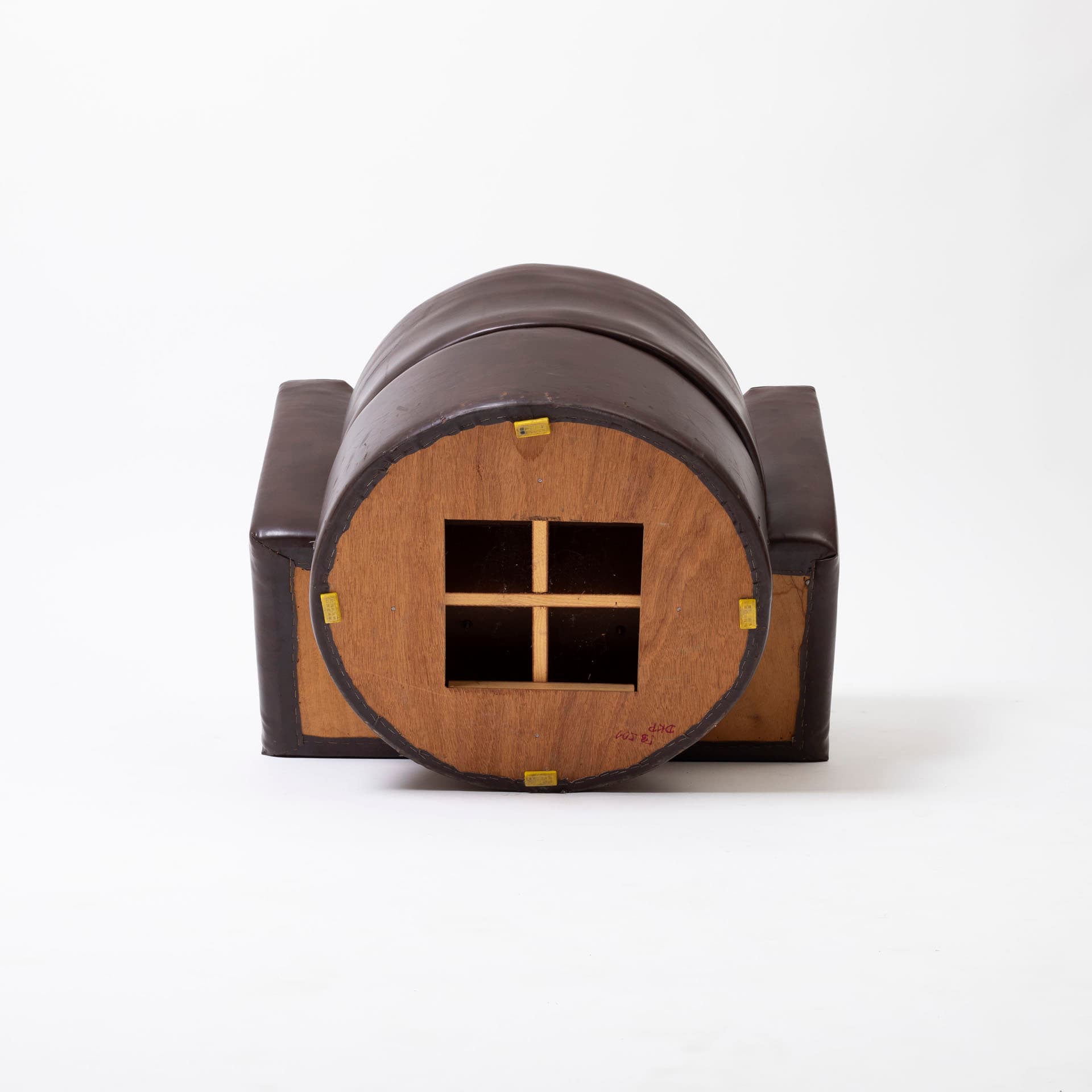 Fotel klubowy, brązowy, skaj, Słowacja, lata 70. - 95453