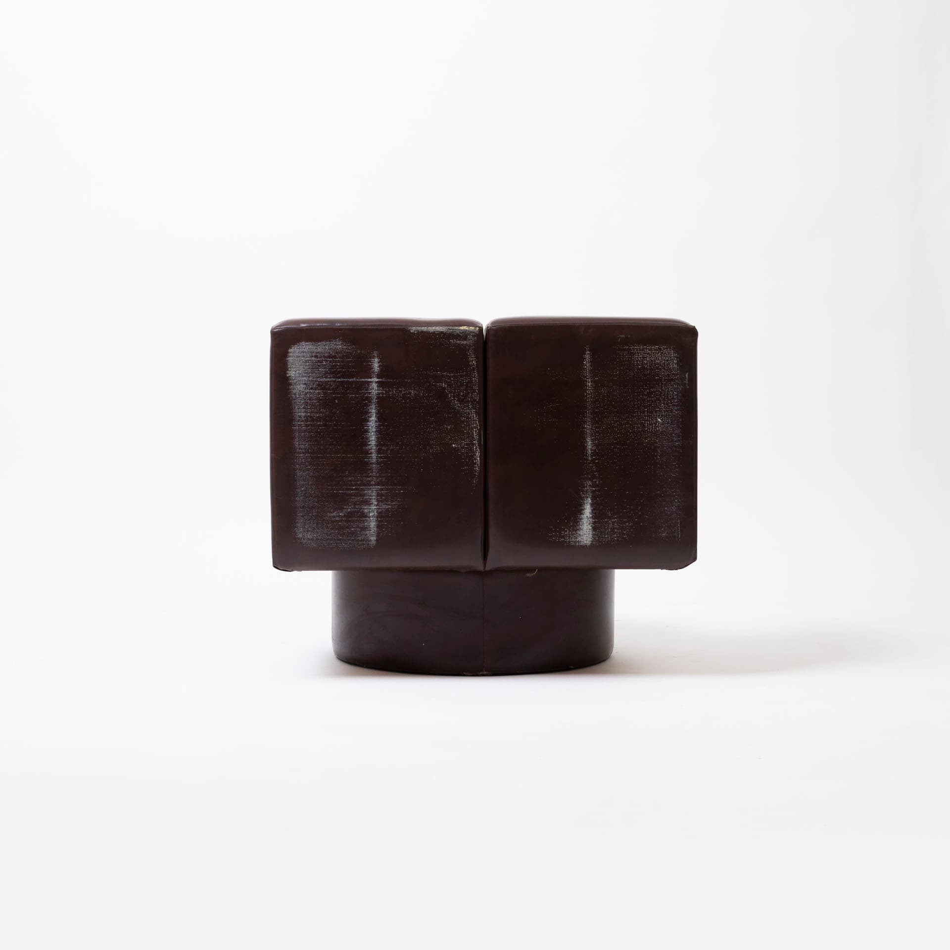 Fotel klubowy, brązowy, skaj, Słowacja, lata 70. - 95452