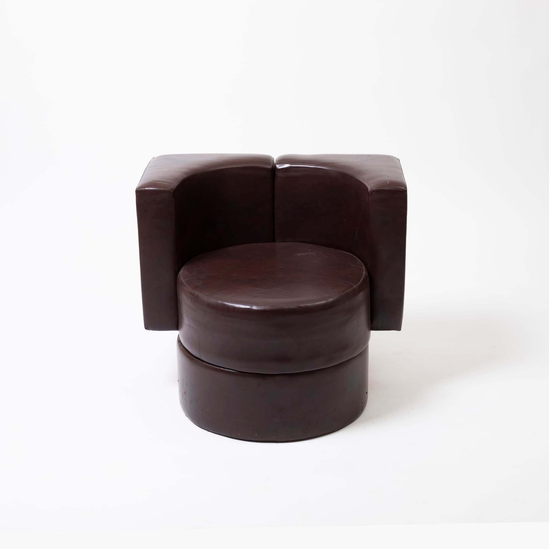 Fotel klubowy, brązowy, skaj, Słowacja, lata 70. - 95447