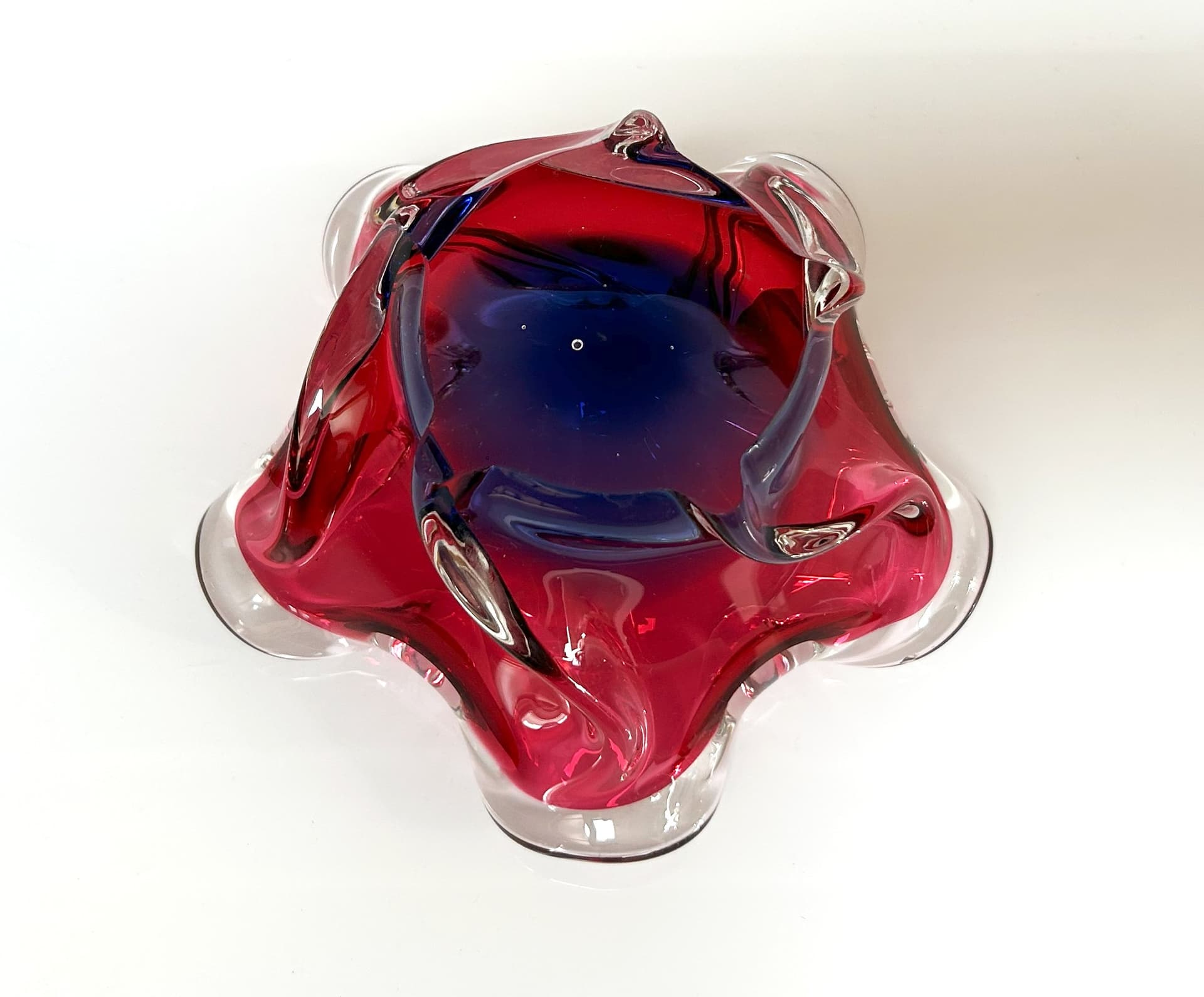 Artistic platter, multicolor glass, 1960s. - 95522