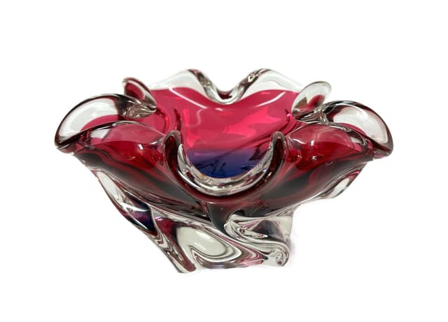 Artistic platter, multicolor glass, 1960s. - DIMENSION