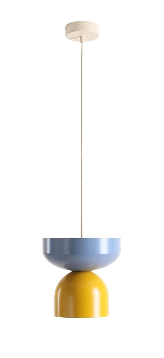 Pendant lamp API LIGHT, dusty blue, mustard, metal