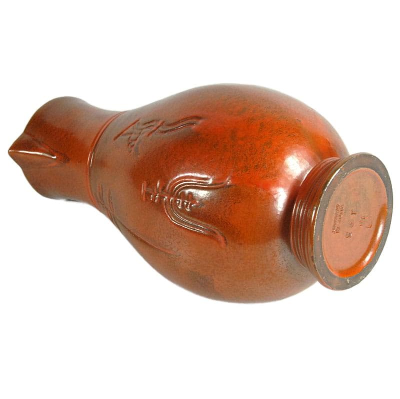 Czerwony wazon fajansowy, Art Deco, Niemcy, lata 30. - 7151