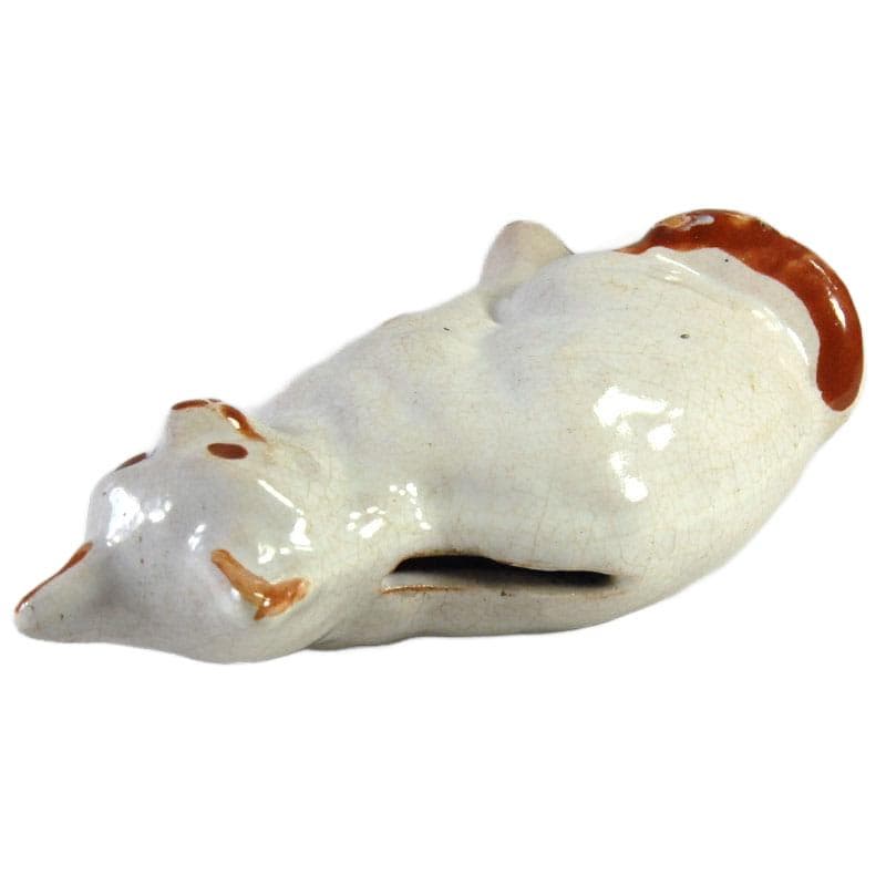 Kremowobiały ceramiczny kot skarbonka, Staffordshire, Anglia, XVIII/XIX w. - 7133