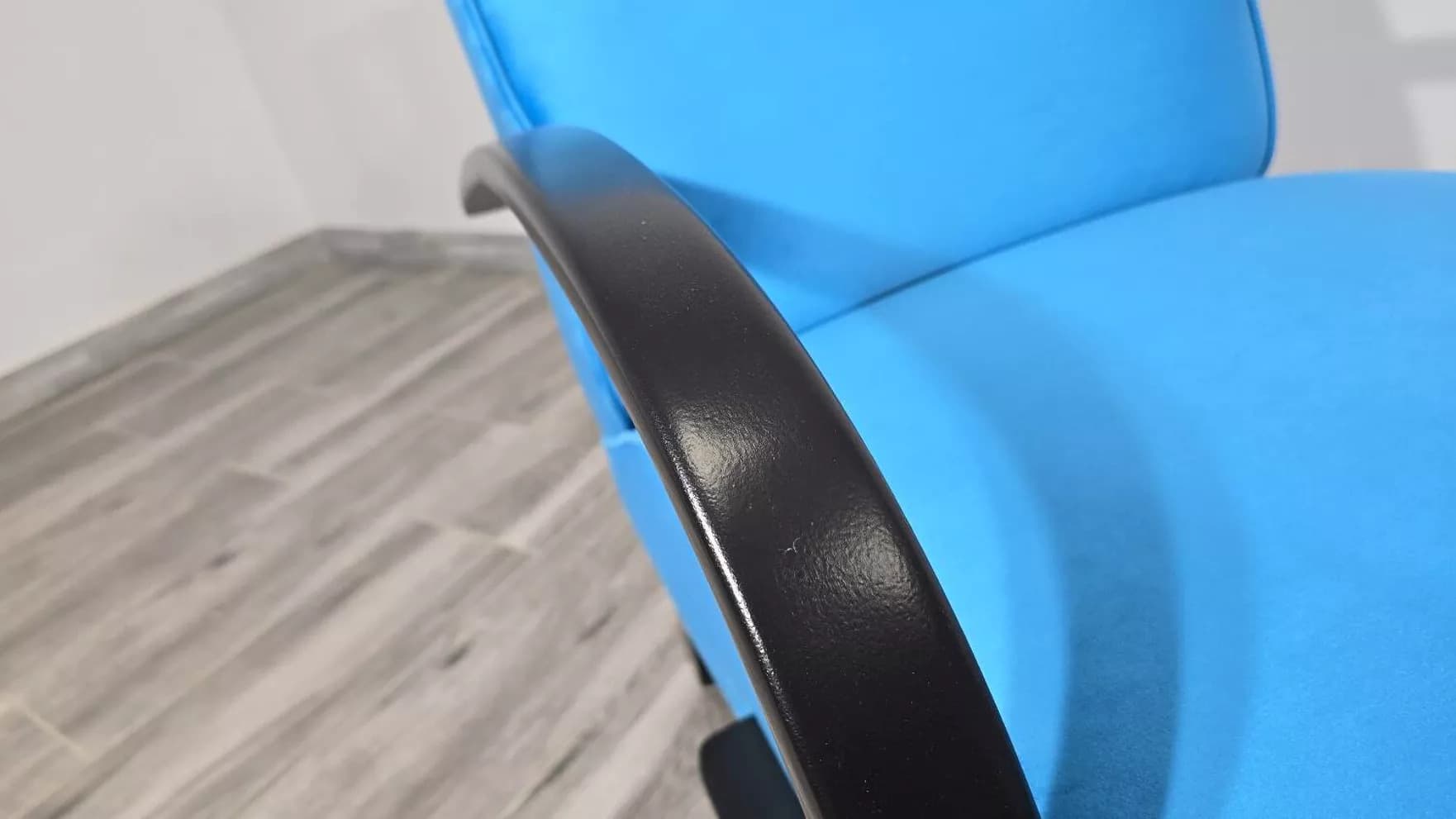 Armchair H 410, blue velvet, by J. Halabala, UP Závody, Czechoslovakia, 1960s. - 768