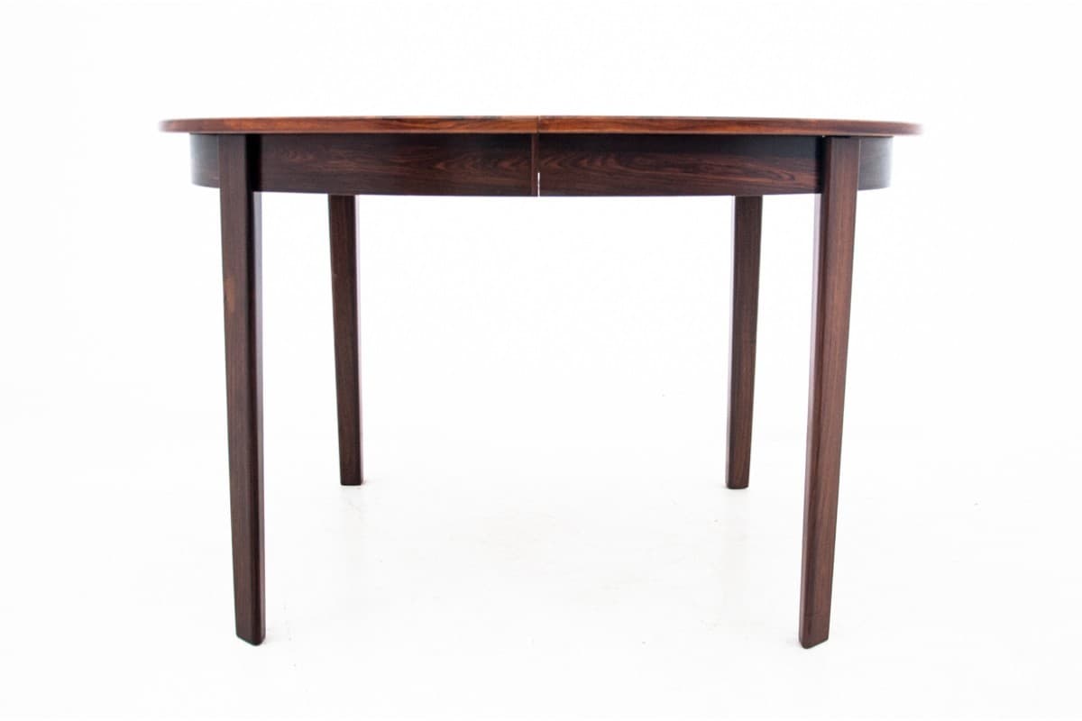 Dark Wooden Round Dining Table with Chairs, by Bernhard Pedersen & Son, Denmark, 1960s - 58185