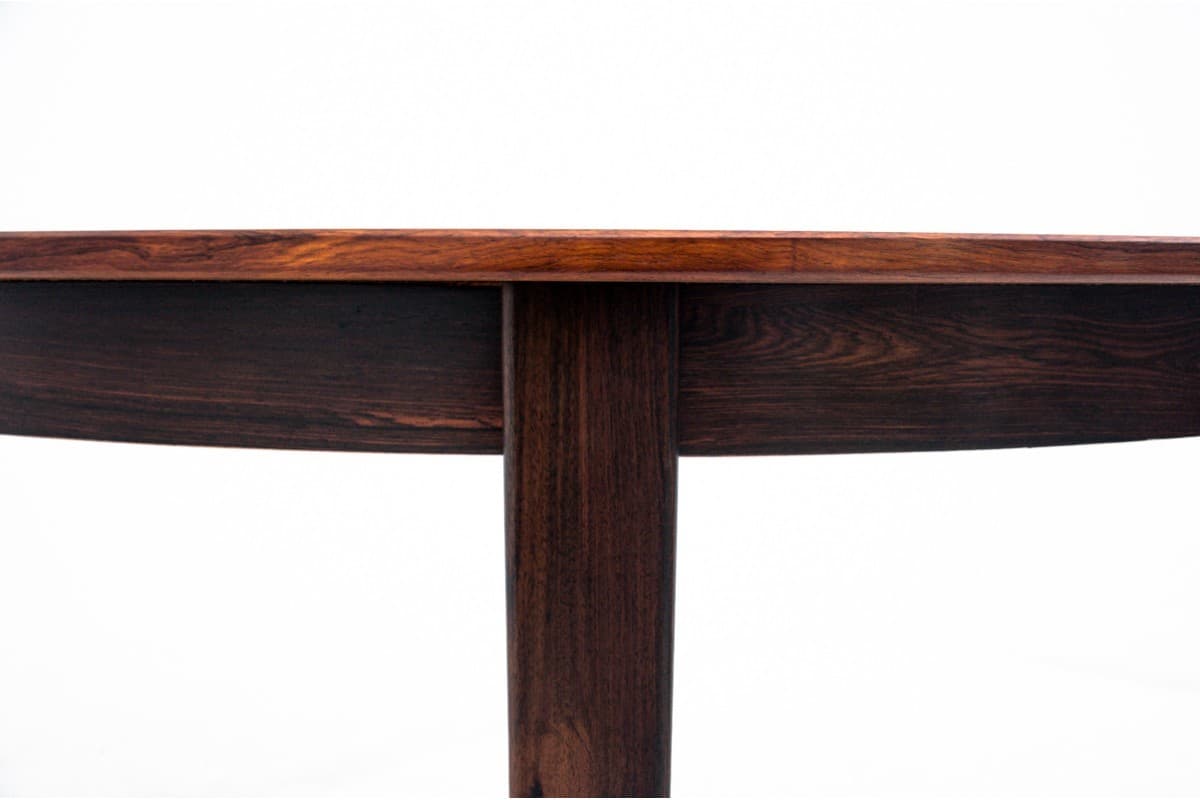 Dark Wooden Round Dining Table with Chairs, by Bernhard Pedersen & Son, Denmark, 1960s - 58188