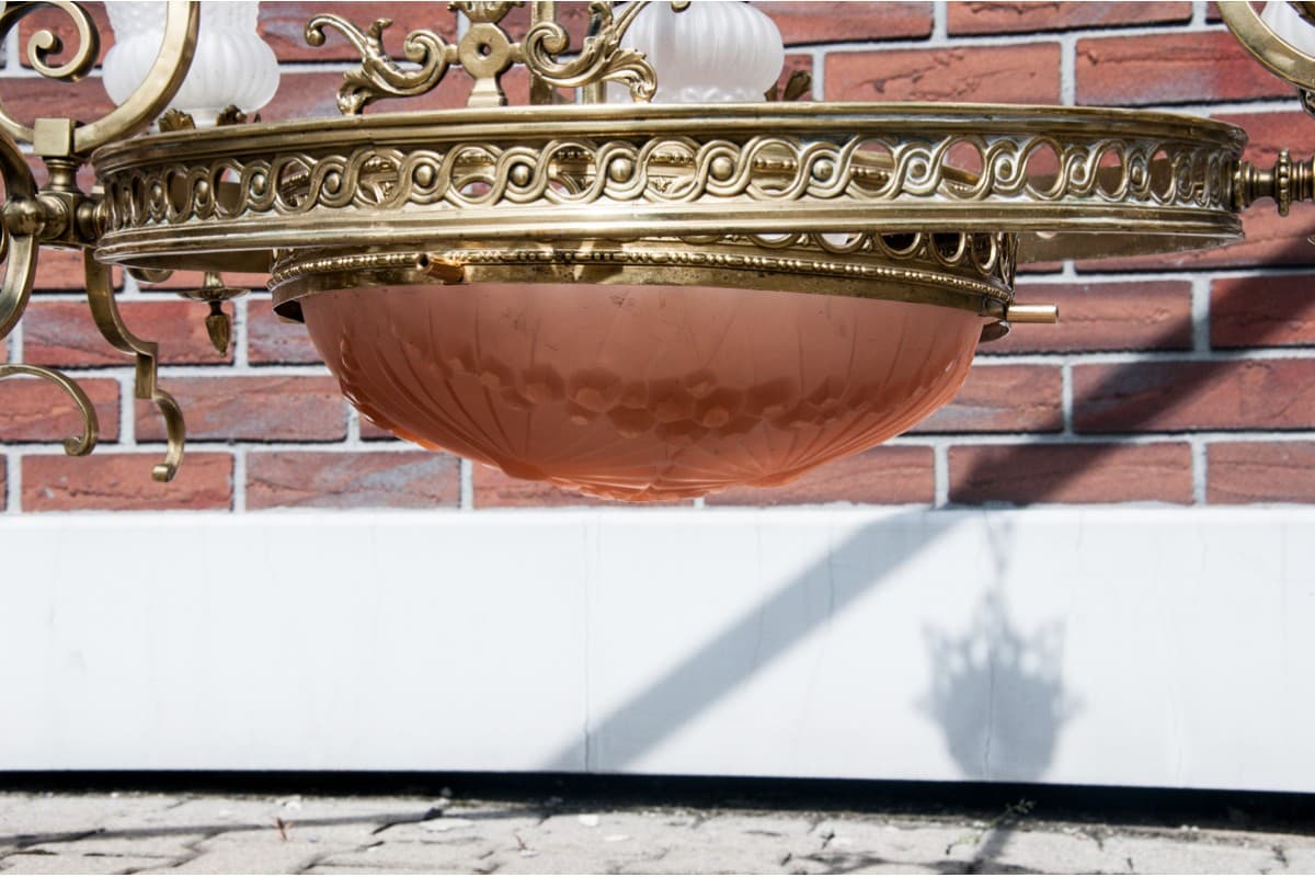 Mosiężny żyrandol, Europa Zachodnia, lata 50. - 57824