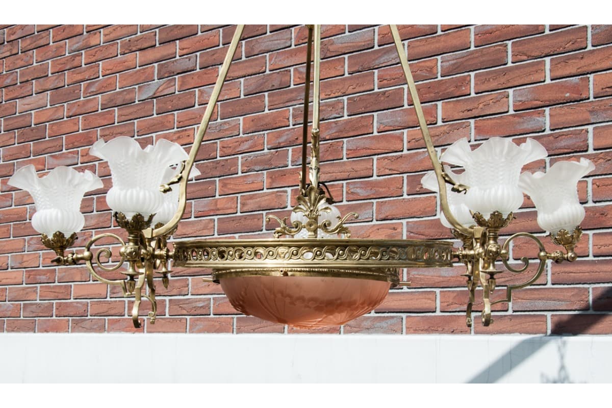 Mosiężny żyrandol, Europa Zachodnia, lata 50. - 57820