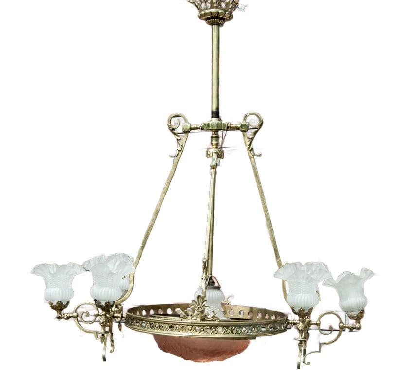 Mosiężny żyrandol, Europa Zachodnia, lata 50.