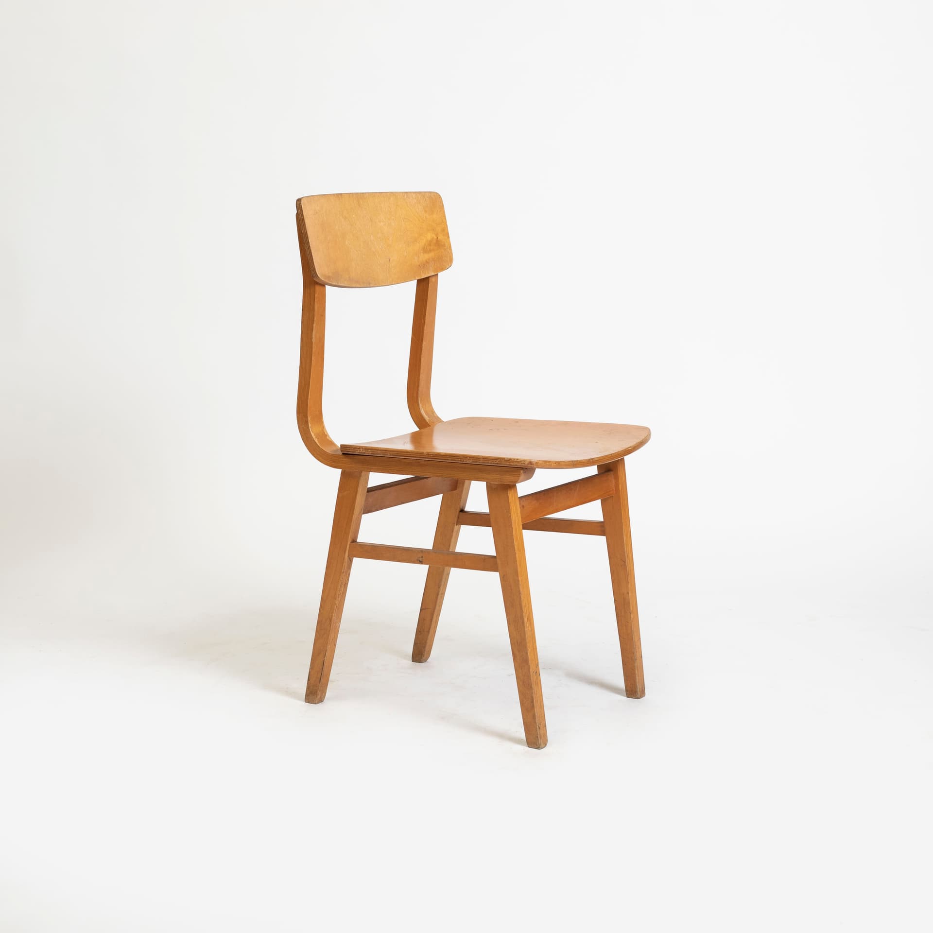 Krzesło, jasnobrązowy, sklejka, Czechosłowacja, lata 60. - 96224