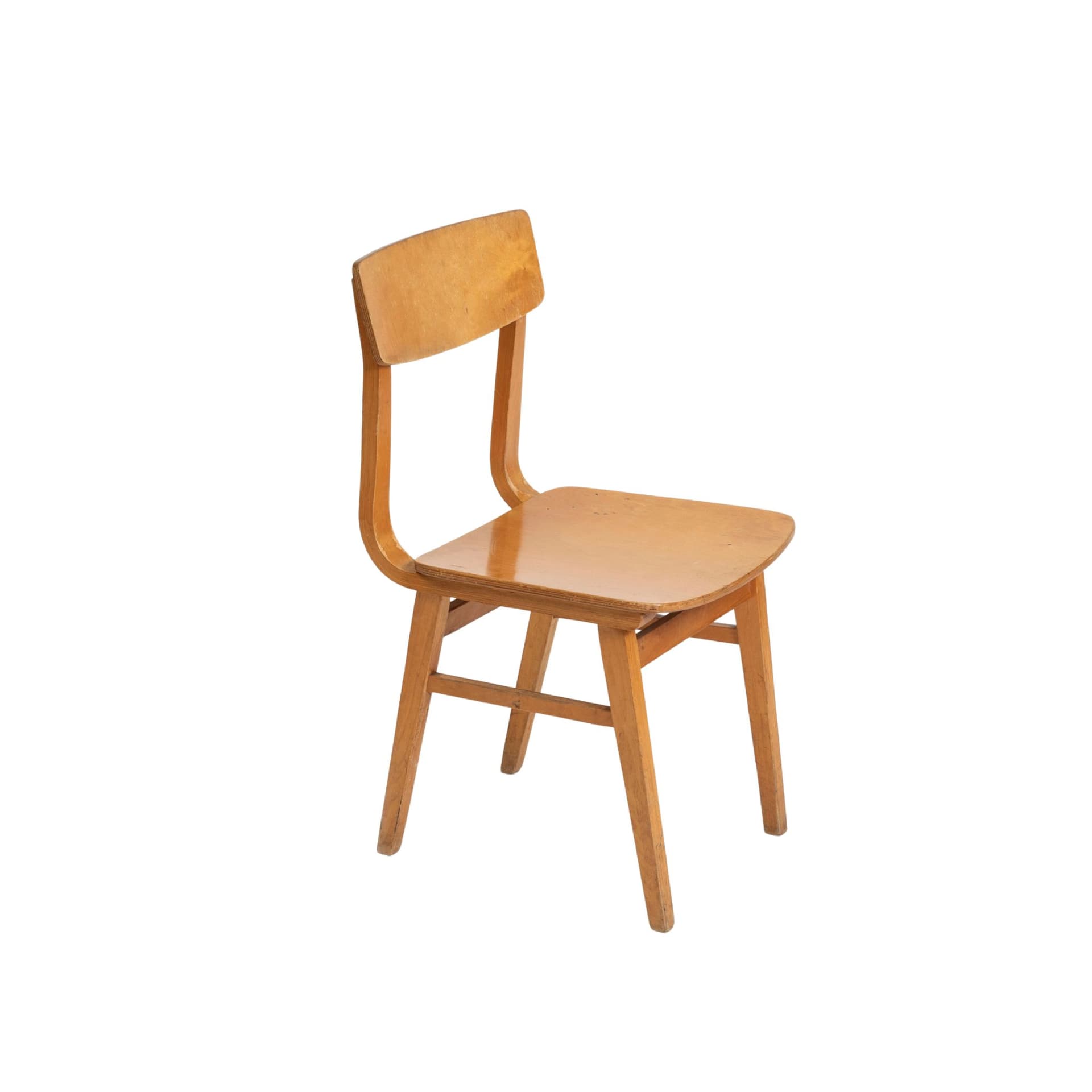 Krzesło, jasnobrązowy, sklejka, Czechosłowacja, lata 60.