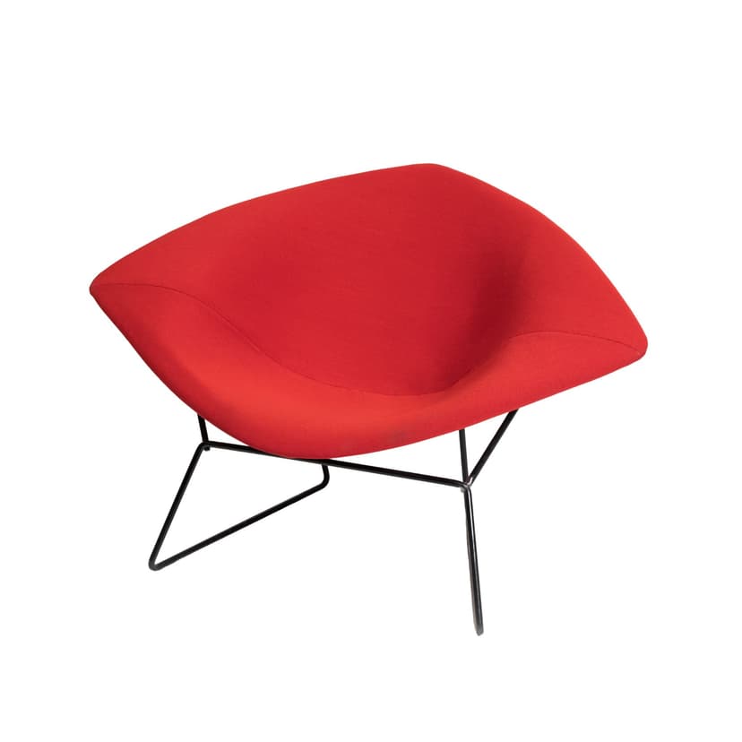 Fotel Large Diamond, czerwony, proj. H. Bertoia, Knoll, USA, lata 60.