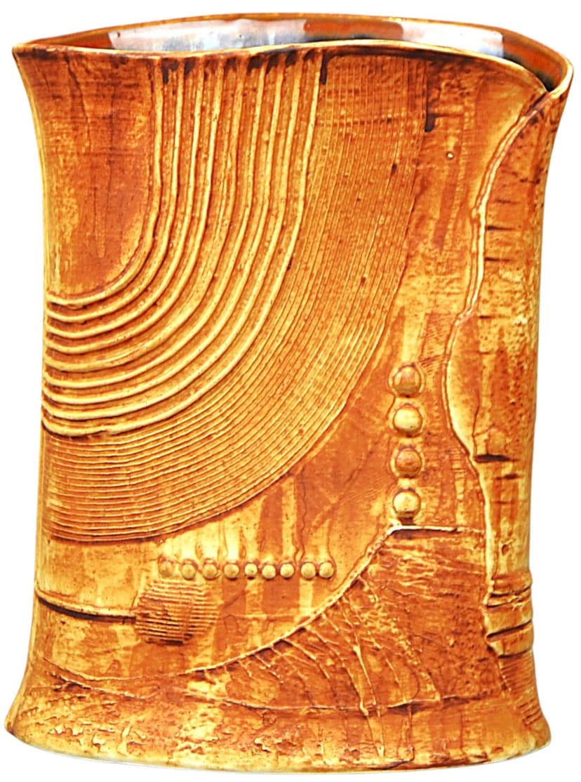 Wazon Terra, brązowy, kamionka, proj. B. Vallien, Rörstrand, Szwecja, lata 70.