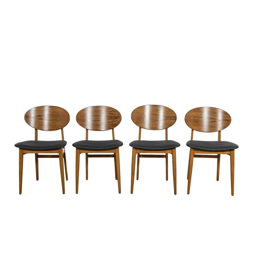 Komplet czterech krzeseł Art Deco, Wielka Brytania, lata 50.