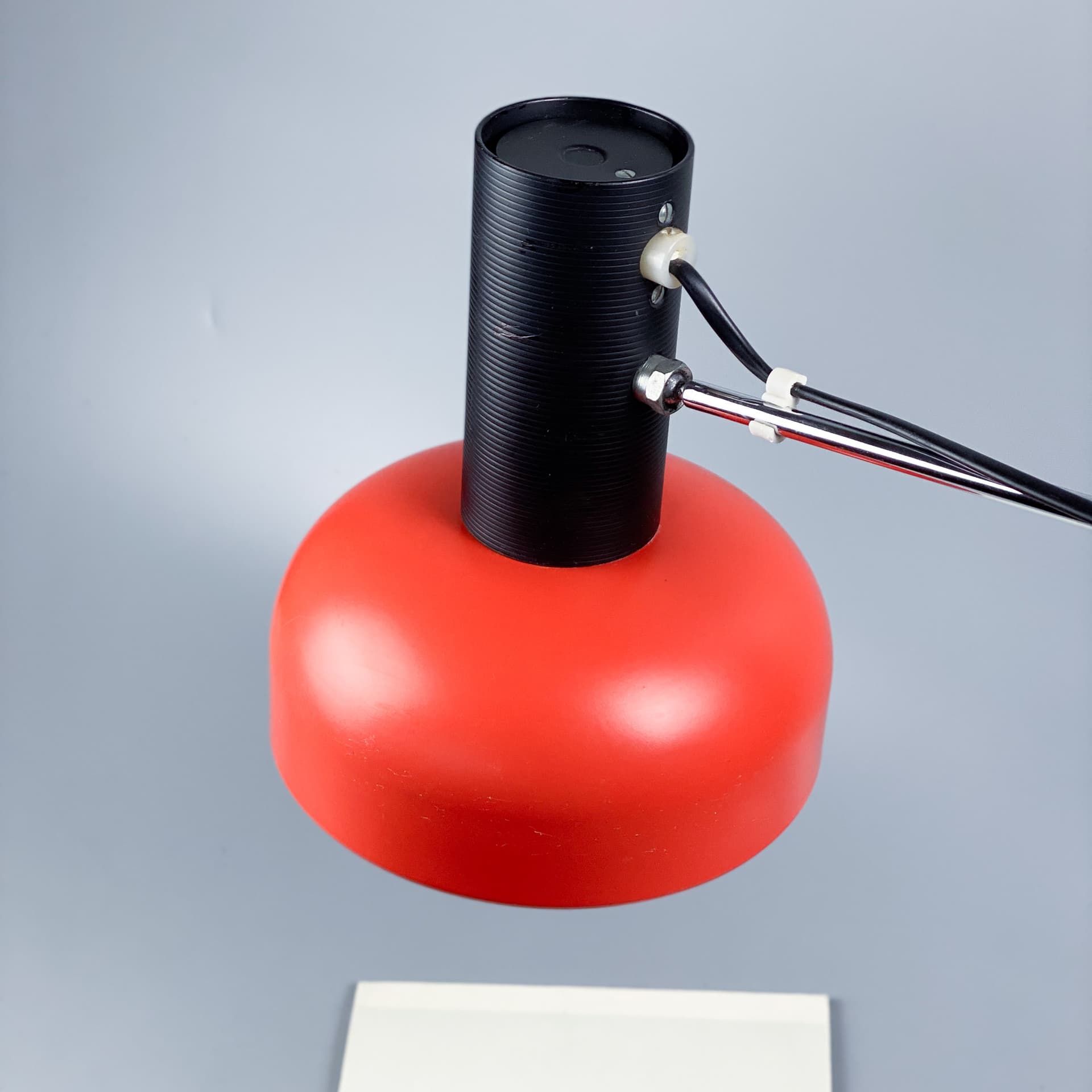 Lampa biurkowa, pomarańczowy, metal, proj. J. Hůrka, Napako, Czechosłowacja, lata 60. - 96833