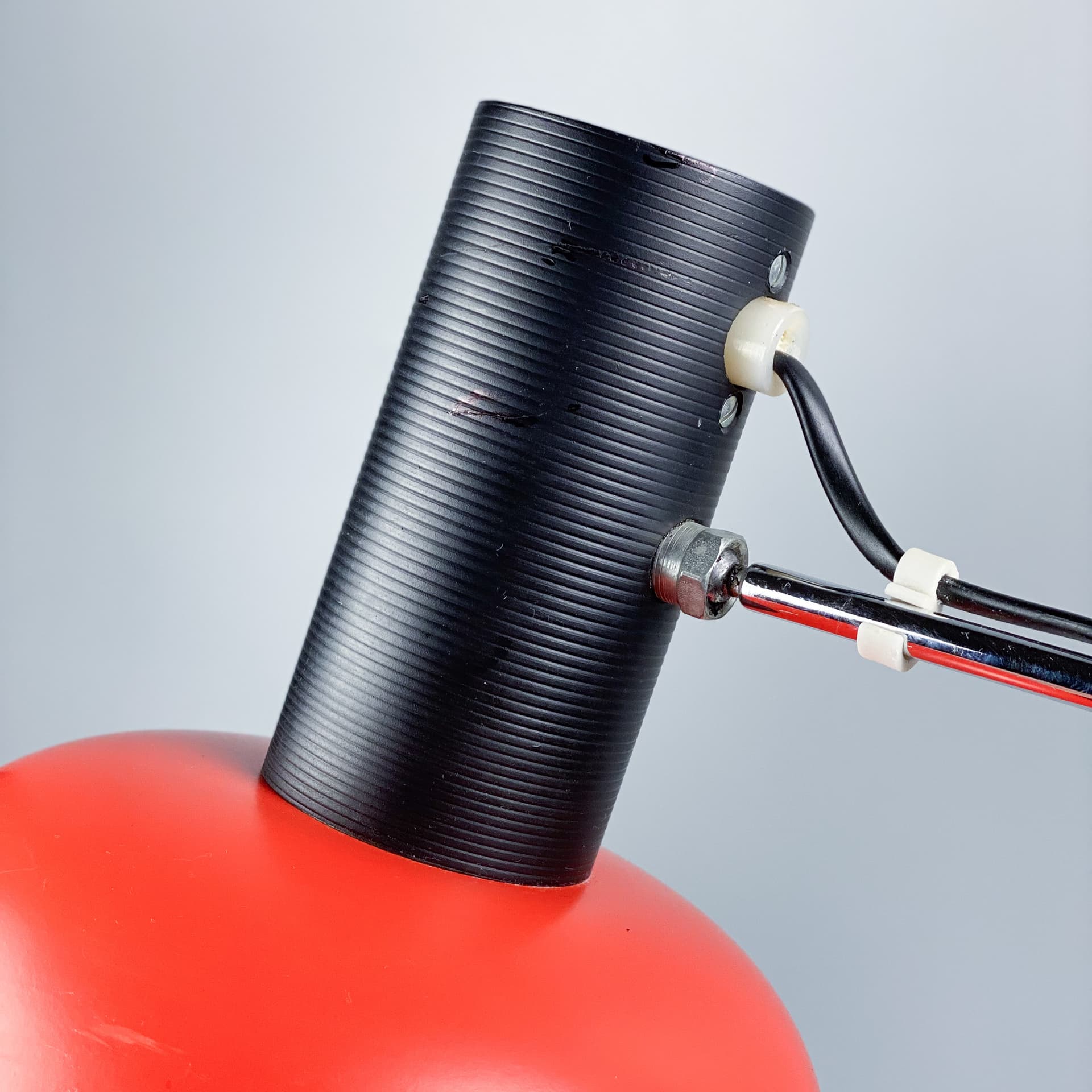 Lampa biurkowa, pomarańczowy, metal, proj. J. Hůrka, Napako, Czechosłowacja, lata 60. - 96831