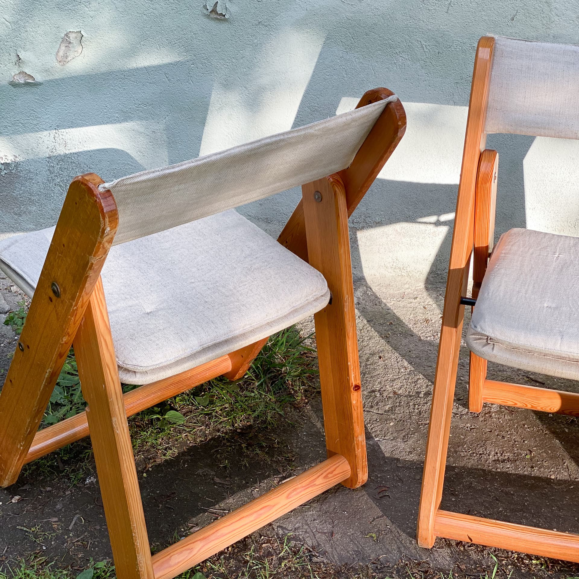 Para krzeseł Kon-Tiki, beżowy, sosna, proj. G. Lundgren, Ikea, Szwecja, lata 80. - 97042