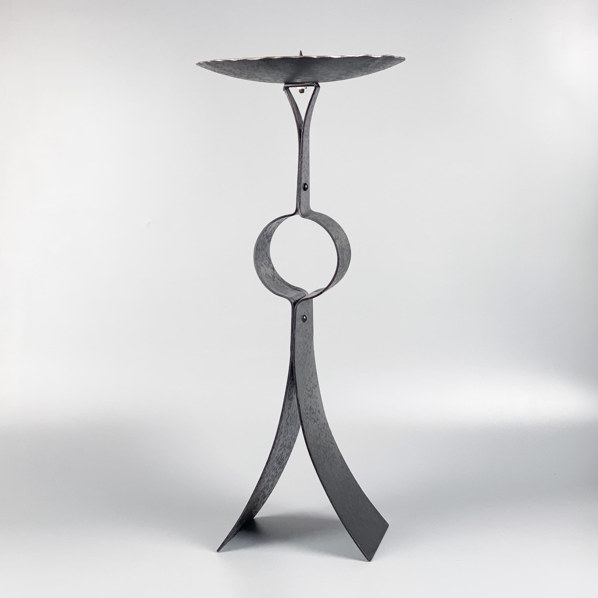 Świecznik Brutalism, metal czarny, Niemcy, lata 70. - 97075