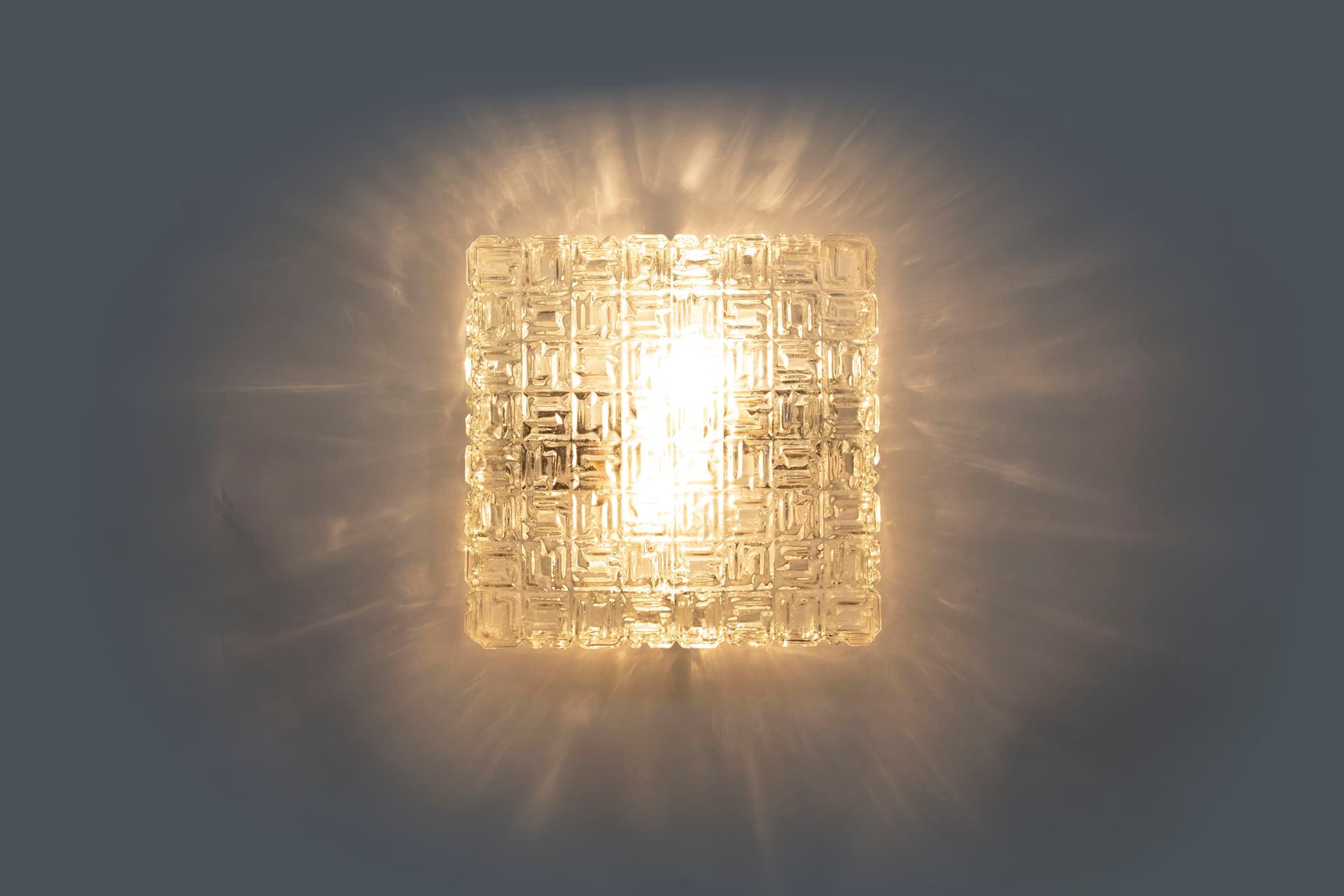 Kinkiet, transparentny, szkło, Czechy, lata 60. - 97191