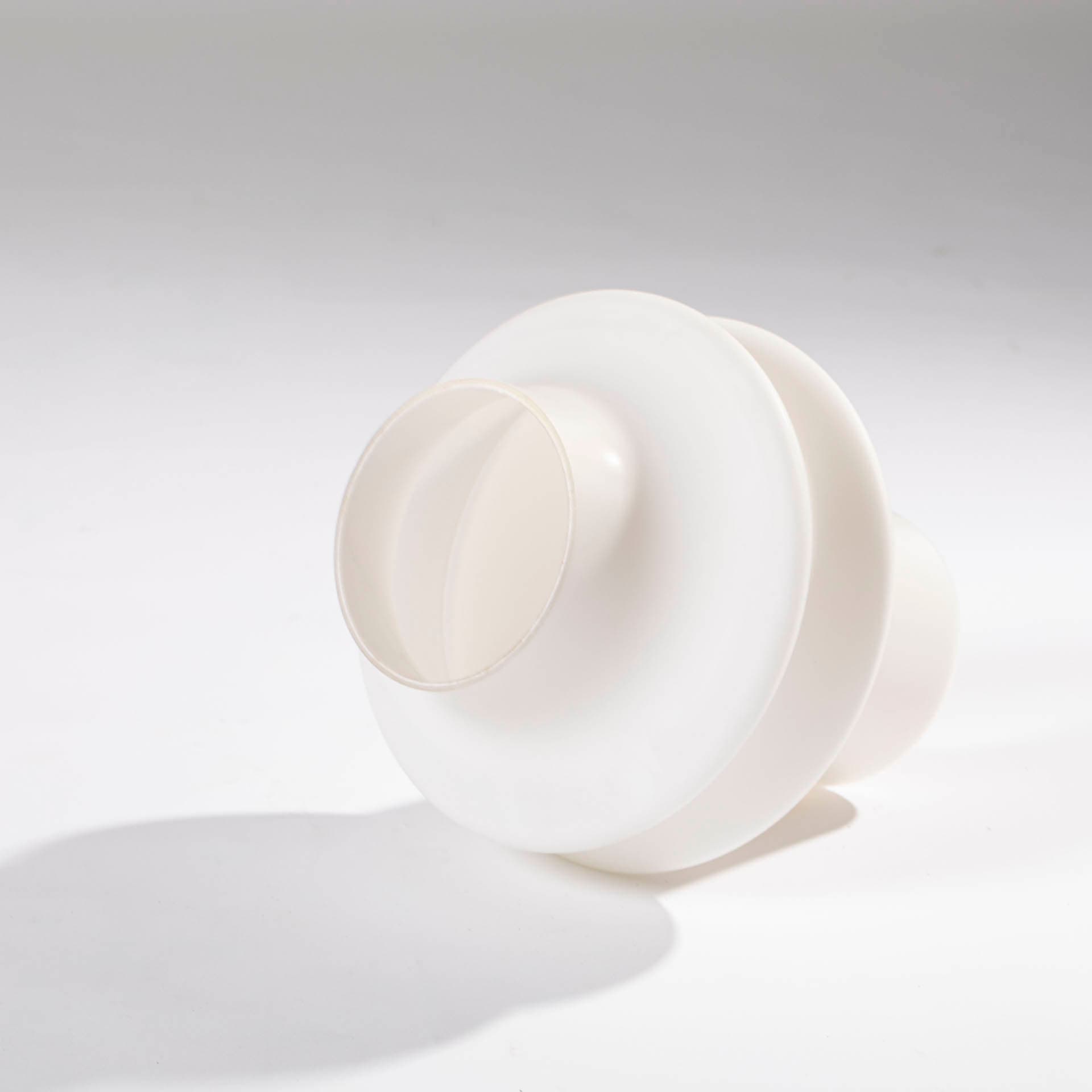 Pendant lamp, white glass, by K. Wolf, Czechoslovakia, 1960s. - 97297