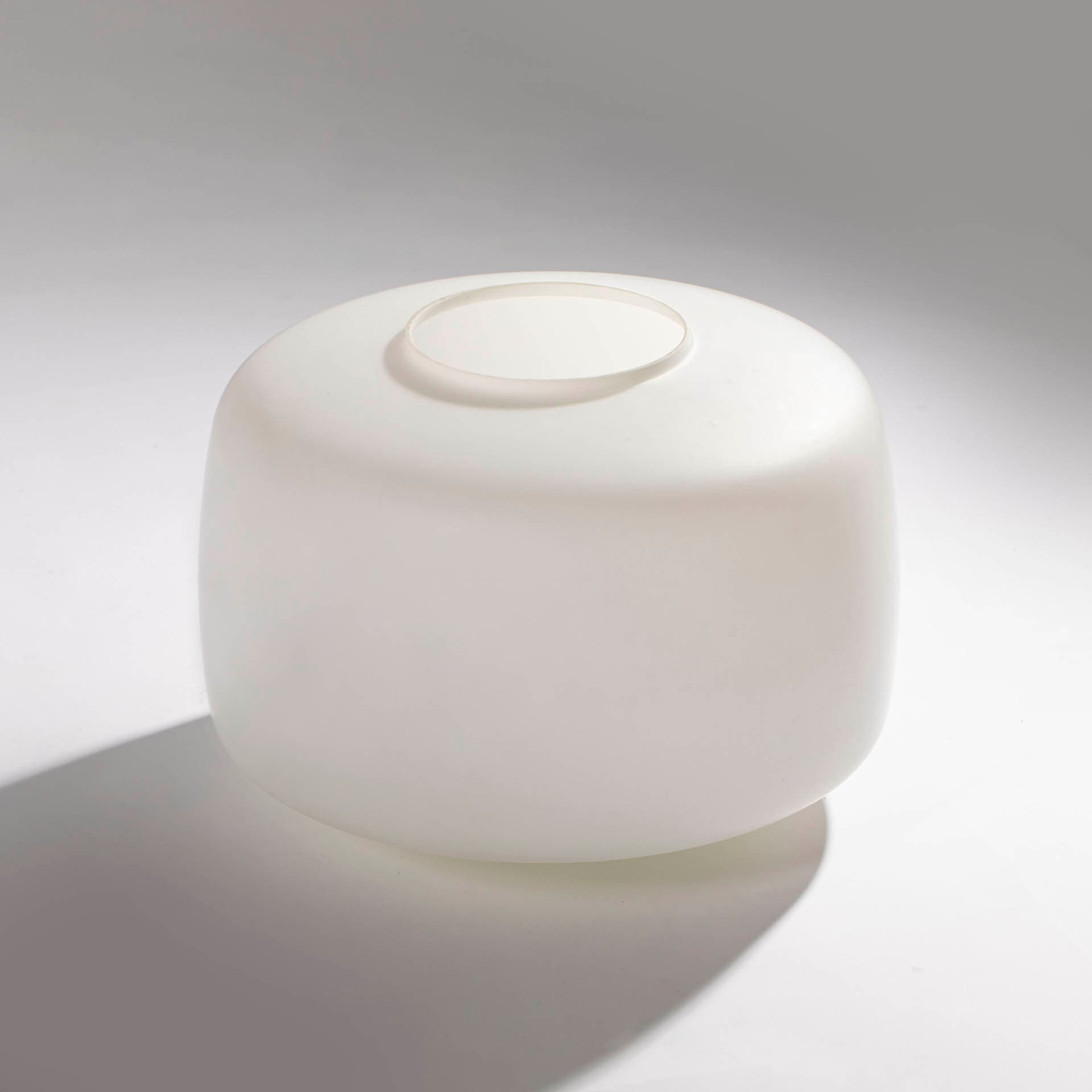 Pendant lamp, white glass, by K. Wolf, Czechoslovakia, 1960s. - 97307