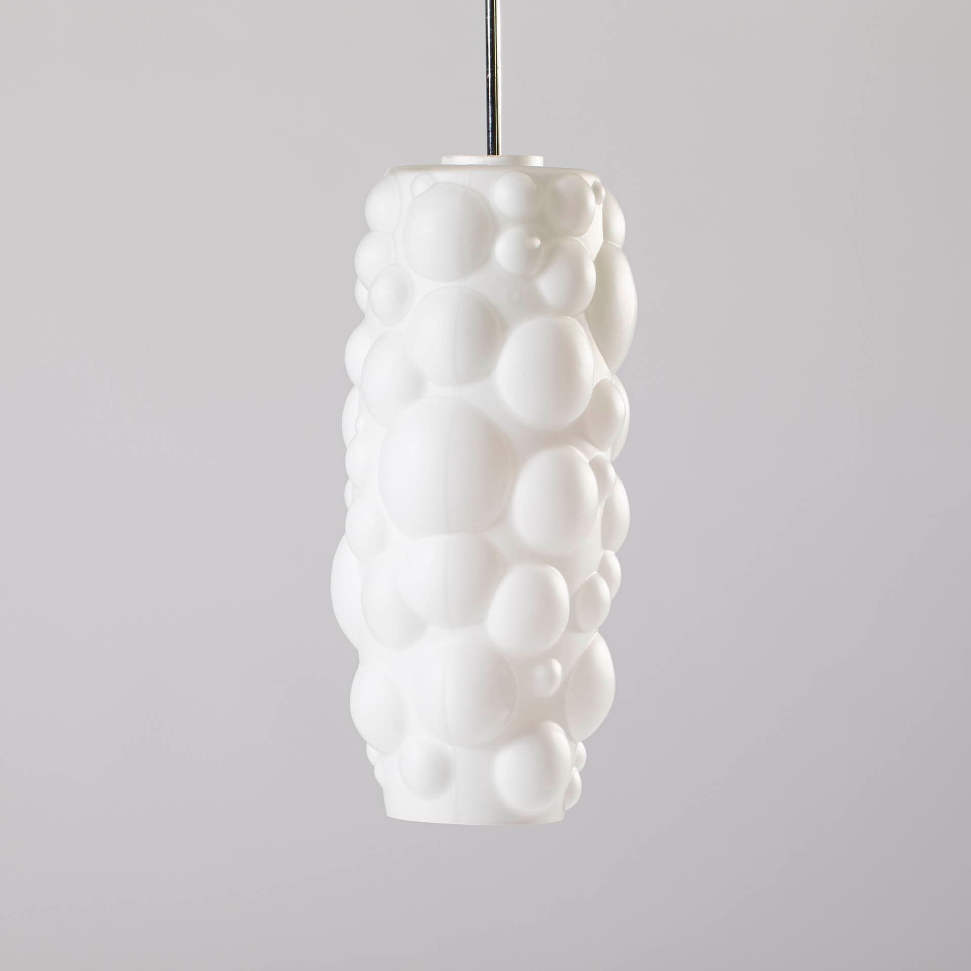 Pendant lamp, white glass, by K. Wolf, Czechoslovakia, 1960s. - 97311