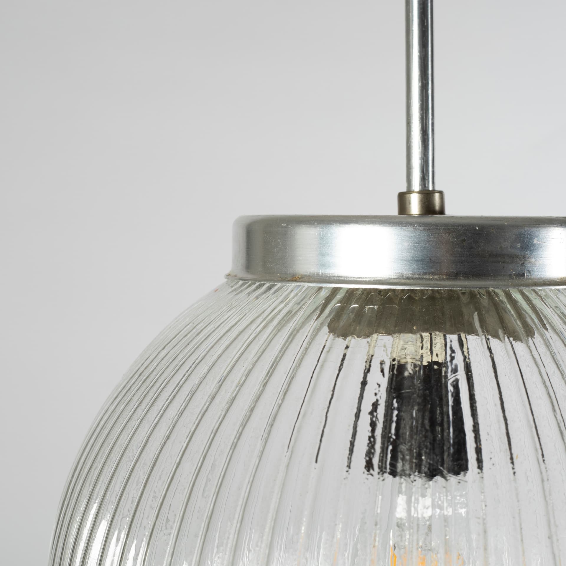Pendant lamp, transparent glass, Czechoslovakia, 1960s. - 97321