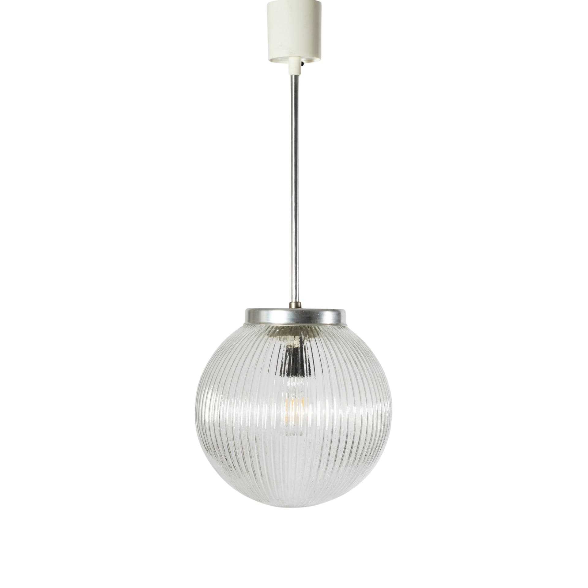 Pendant lamp, transparent glass, Czechoslovakia, 1960s.