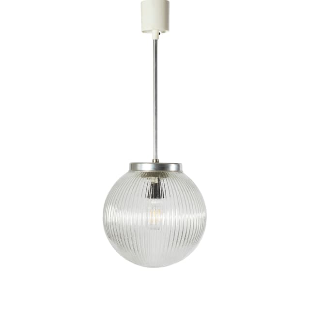 Pendant lamp, transparent glass, Czechoslovakia, 1960s. - DIMENSION