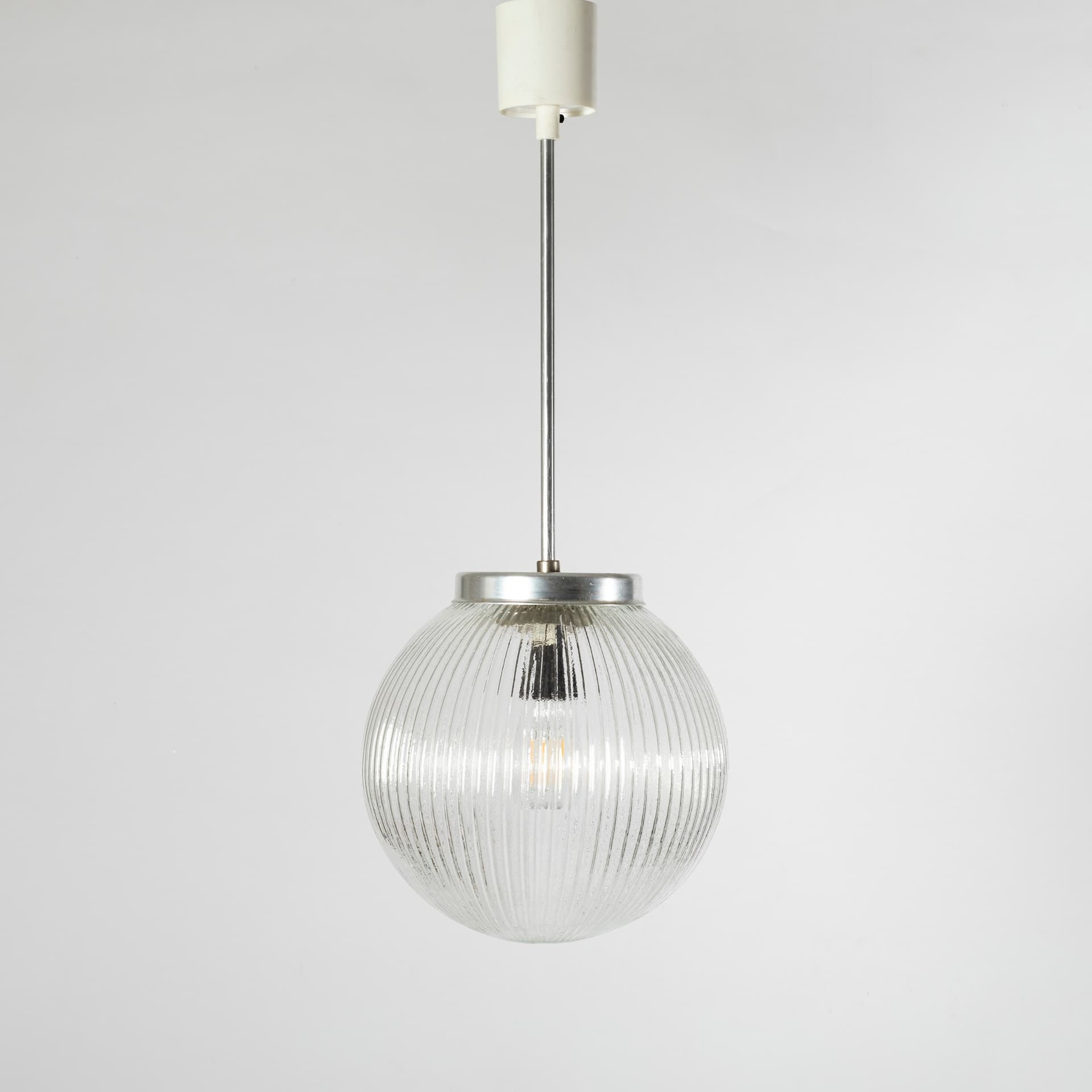 Pendant lamp, transparent glass, Czechoslovakia, 1960s. - 97319