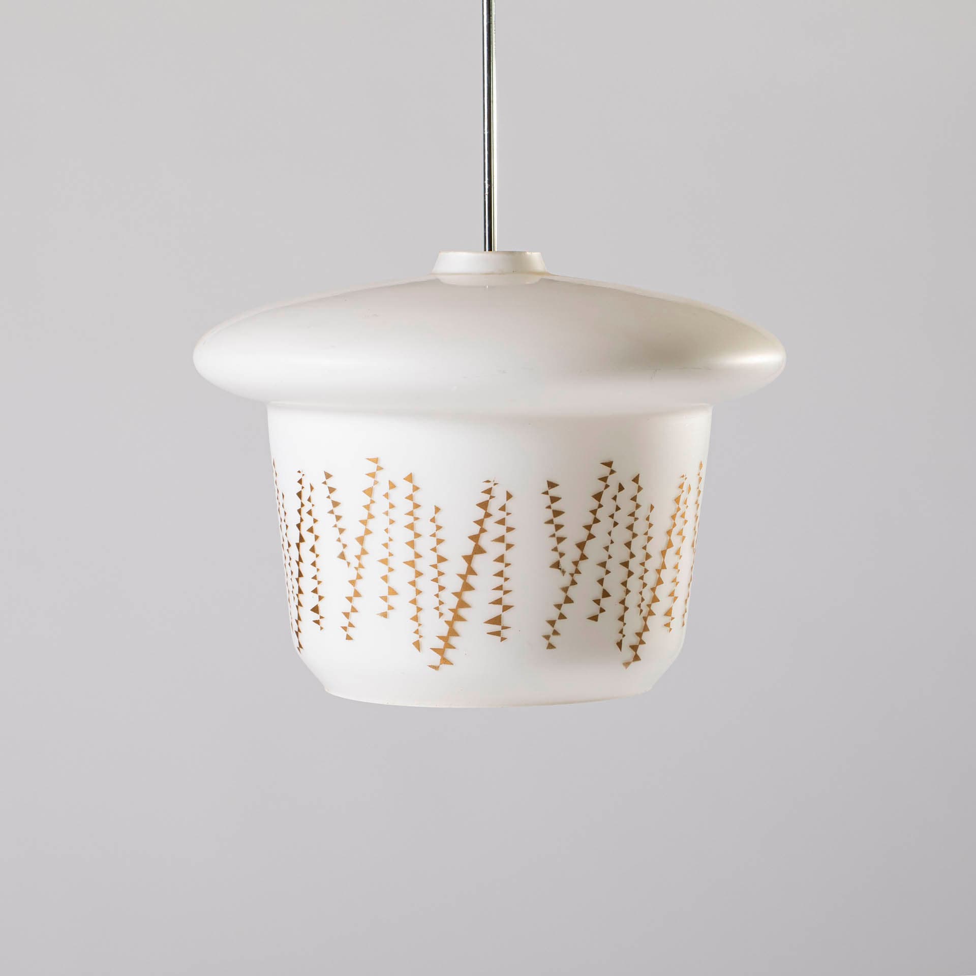 Pendant lamp, white glass, by K. Wolf, Czechoslovakia, 1960s. - 97335