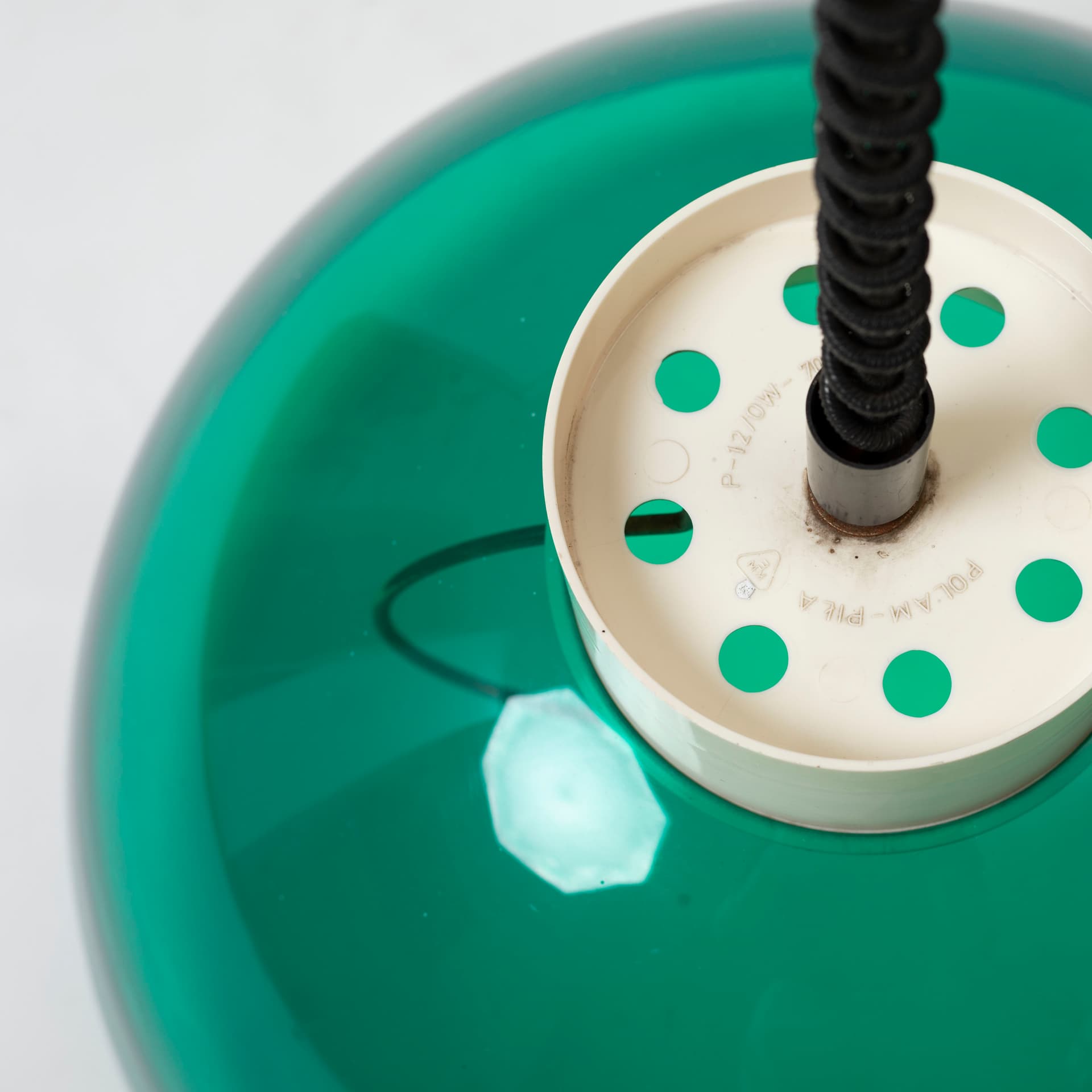 Pendant lamp Space Age, green, plexiglass, Polam, Poland, 1970s. - 97343