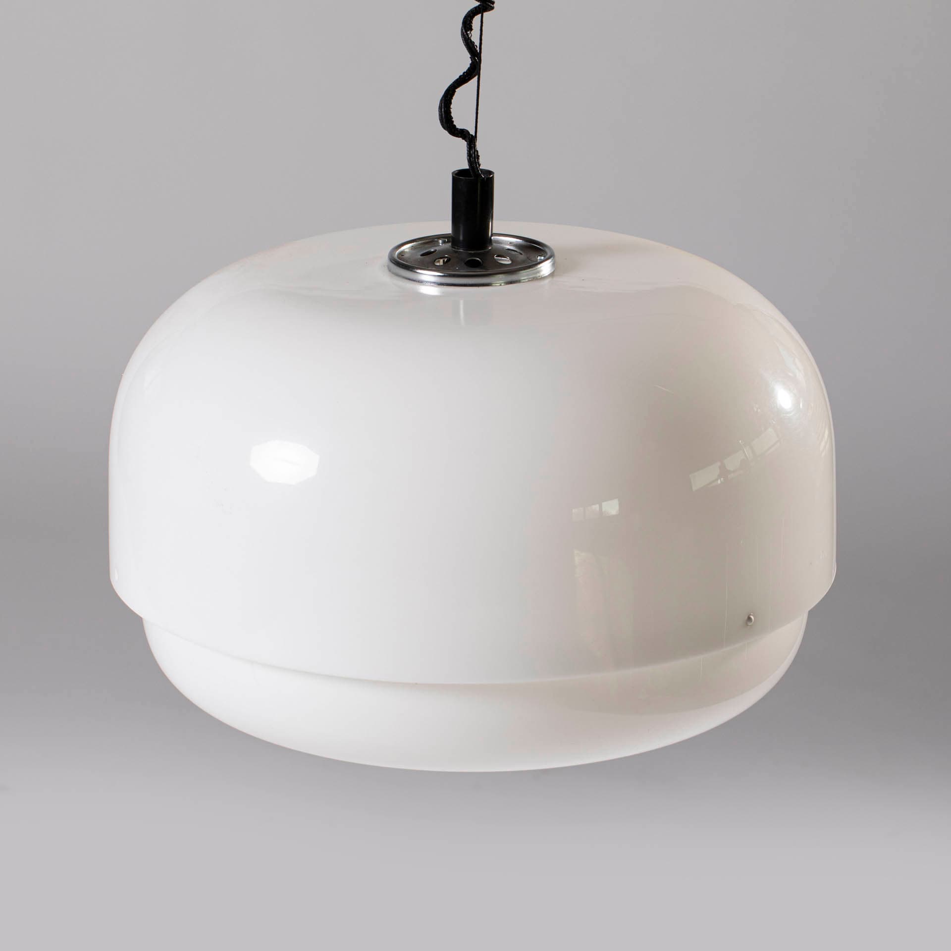 Pendant Lamp Space Age, white plastic, by H. Guzzini, Slovenia, 1970s. - 97347