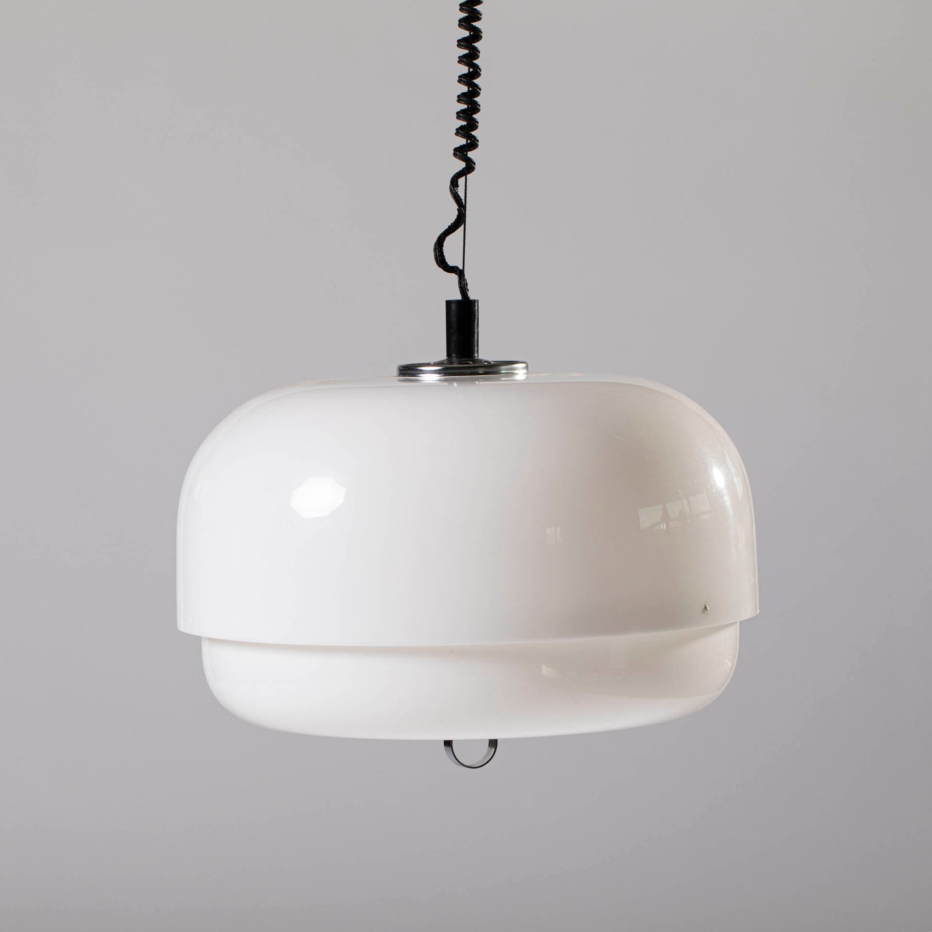 Pendant Lamp Space Age, white plastic, by H. Guzzini, Slovenia, 1970s. - 97346