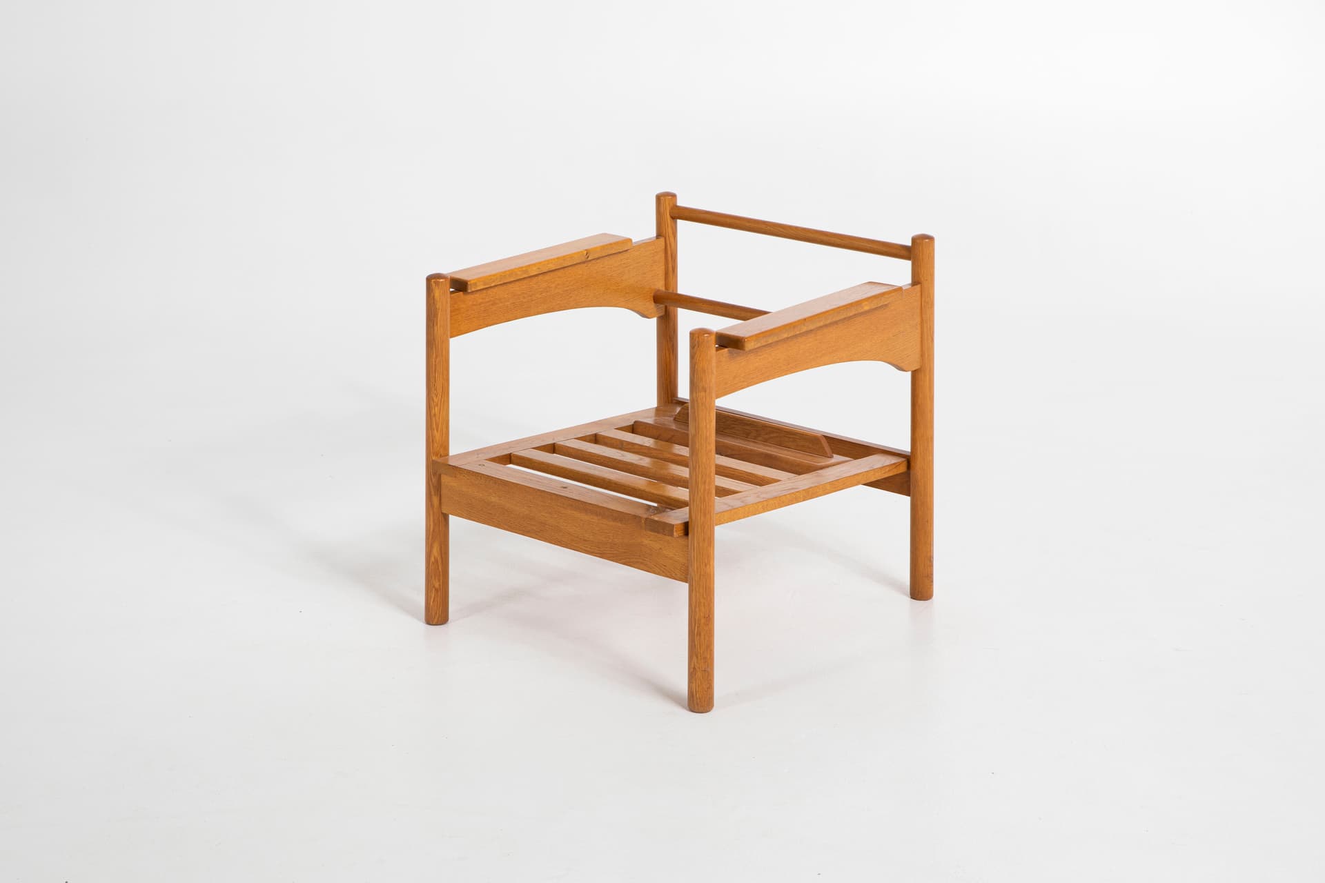 Para foteli, dąb, skóra beżowa, Uluv Krasna Jizba, Czechosłowacja, lata 60. - 97414