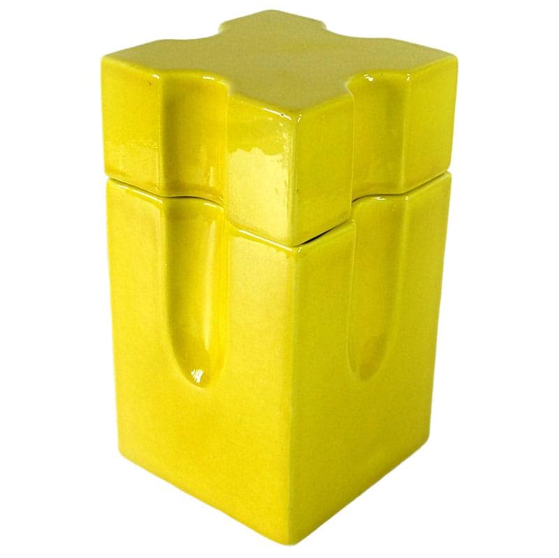 Cytrynowo-żółty pojemnik ceramiczny, proj. A. Riguccini, Włochy, lata 70. - 7242