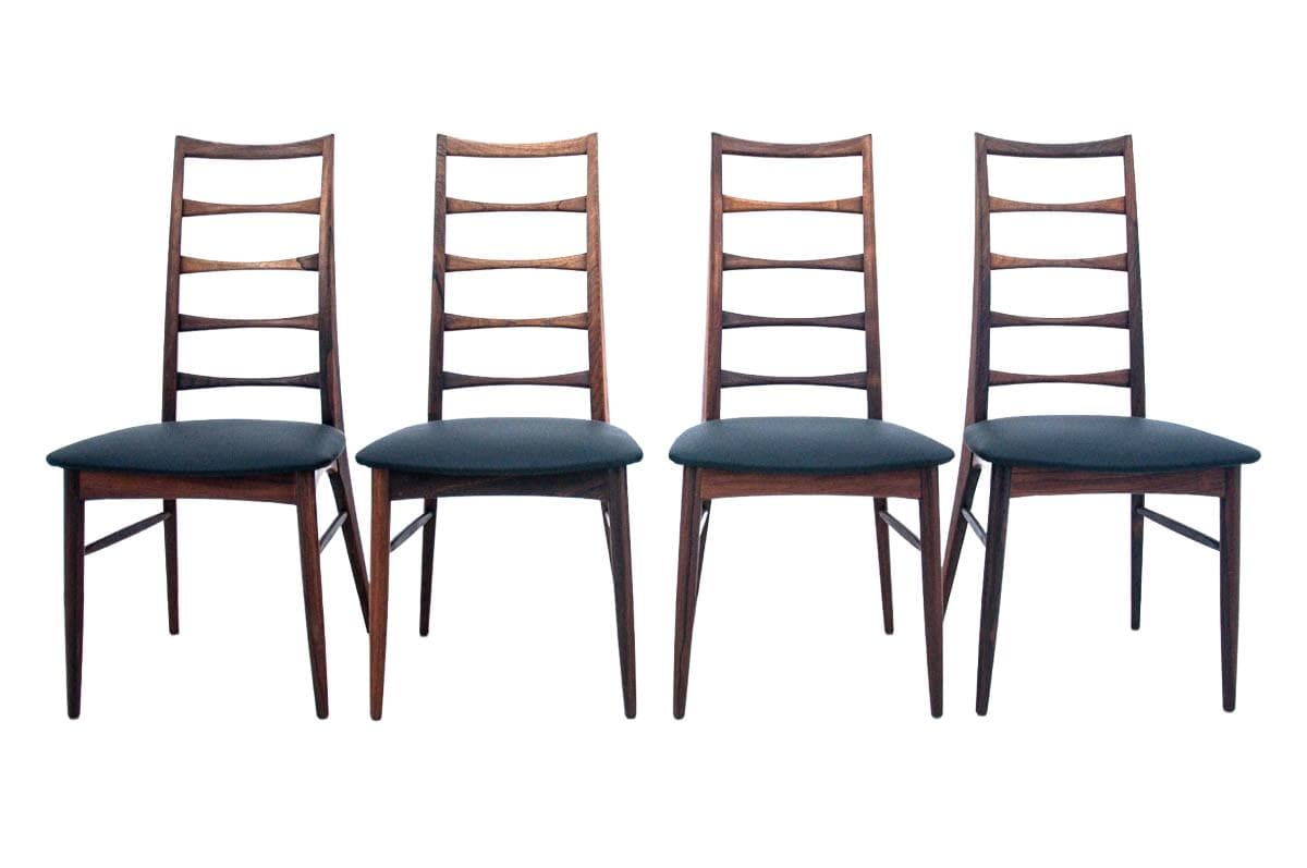 Brązowe krzesła Lis, proj. N. Koefoed, Dania, lata 60.