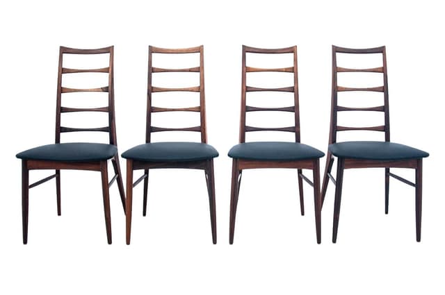 Brązowe krzesła Lis, proj. N. Koefoed, Dania, lata 60. - WYMIARY