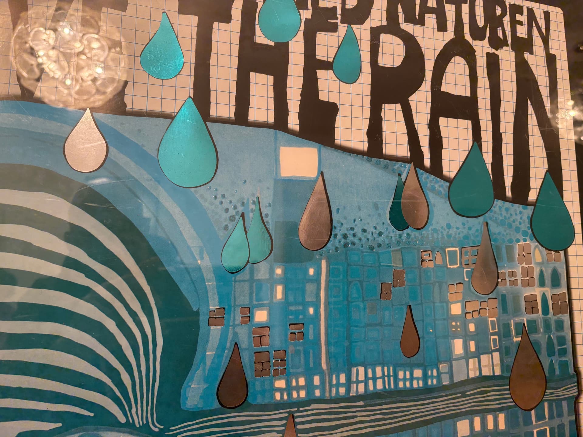 Plakat Save the Rain 85x59,5 cm, multikolor, papier, aut. F. Hundertwasser, Szwajcaria, lata 80. - 98005