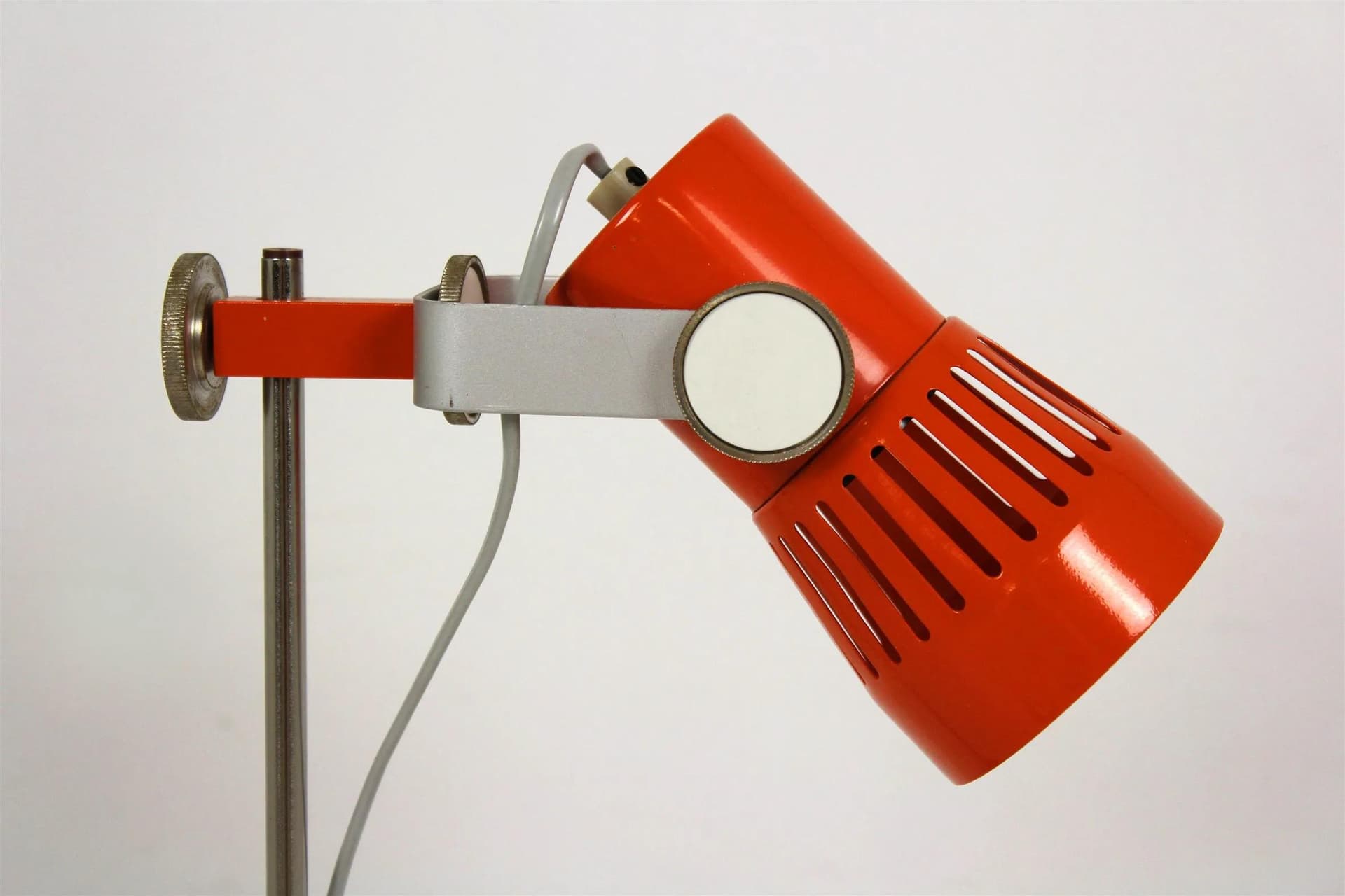 Lampka biurkowa, pomarańczowa, metal, proj. P. Grus, Czechy, lata 70. - 98219